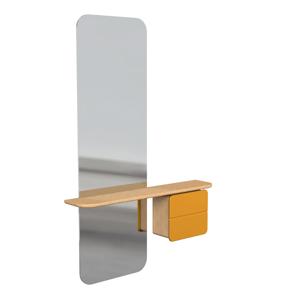 Lustro ONE MORE LOOK szafranowy z dębem UMAGE Eye on Design