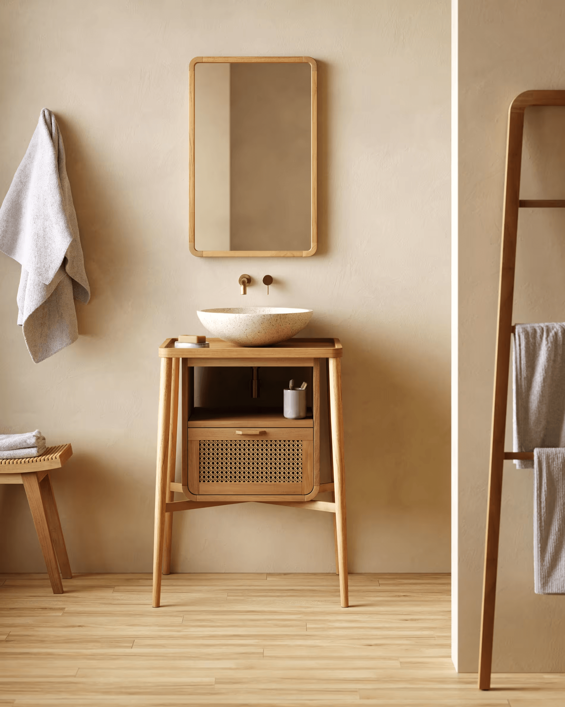 Lustro SHAMEL lite drewno tekowe La Forma Eye on Design