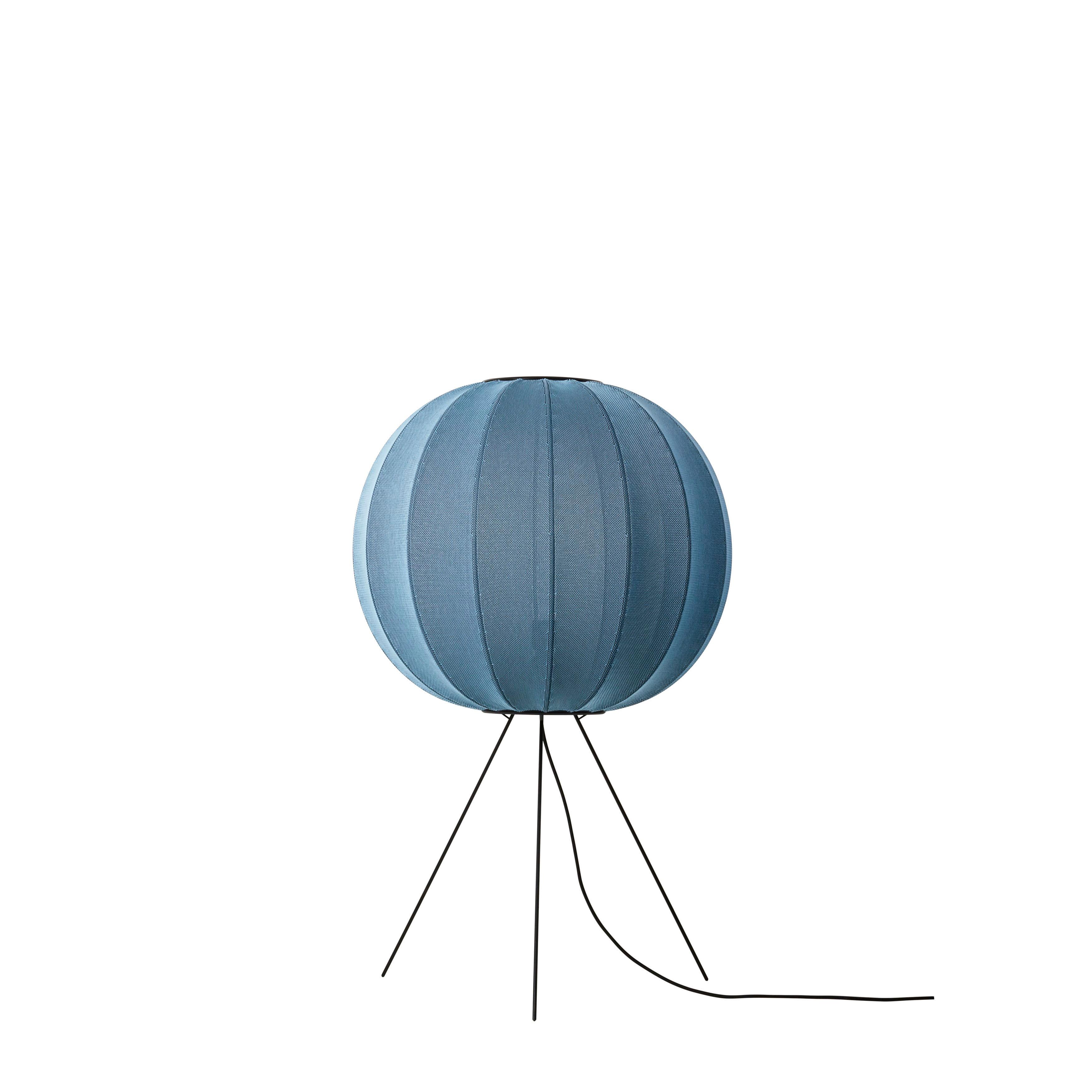 Low tripod floor lamp KNIT-WIT blue