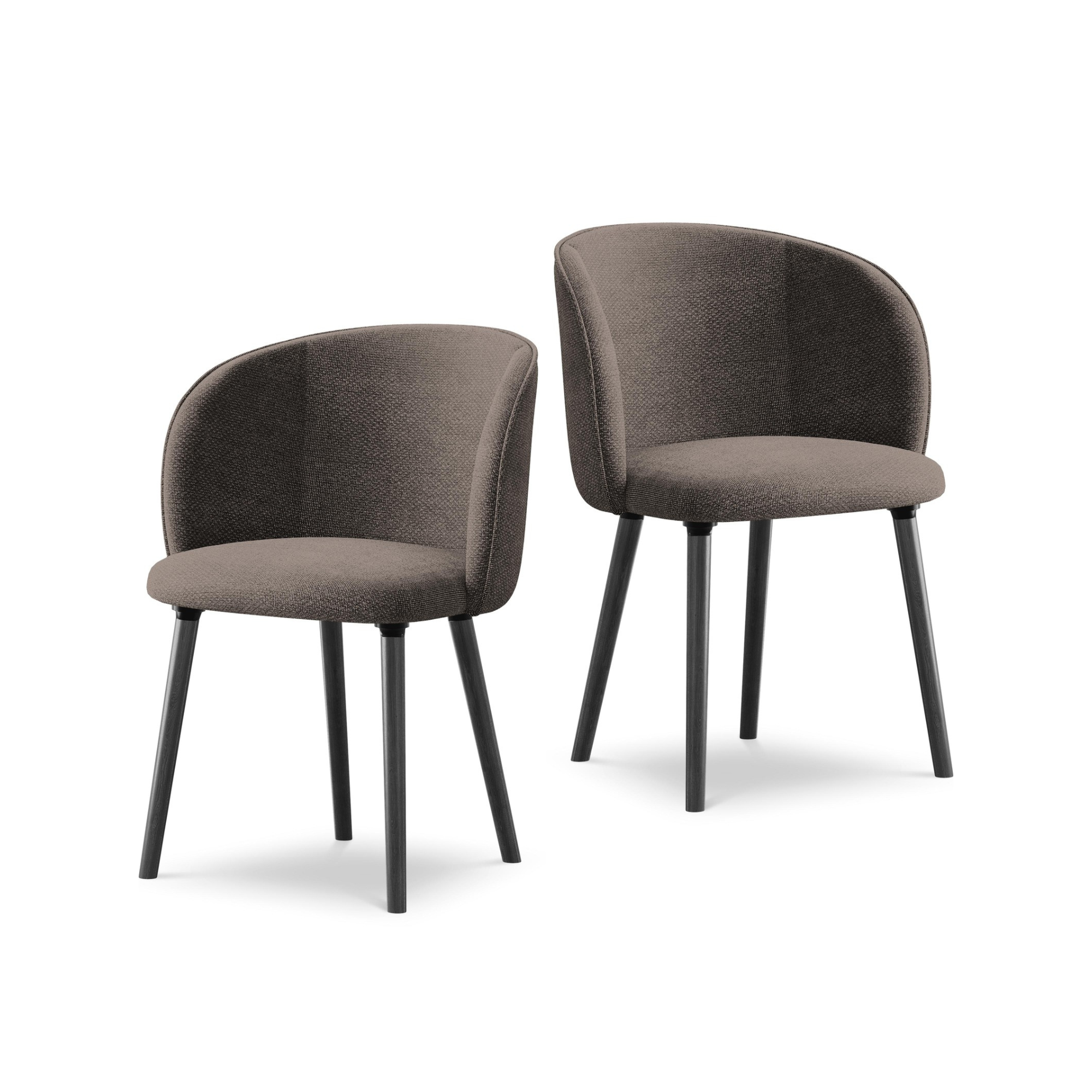 Stolička MAIA čokoládový boucle s čiernym dubovým podstavcom