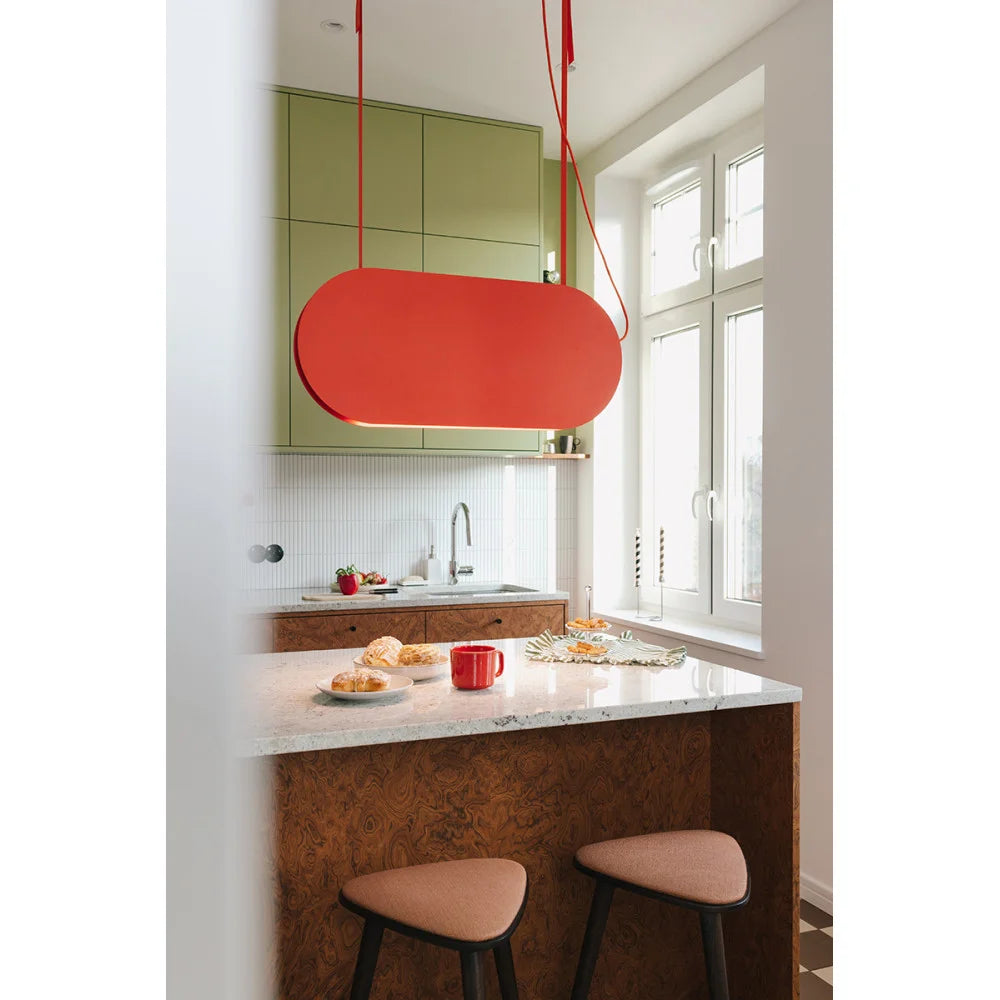 Závesná lampa MALUMI červeno-oranžová