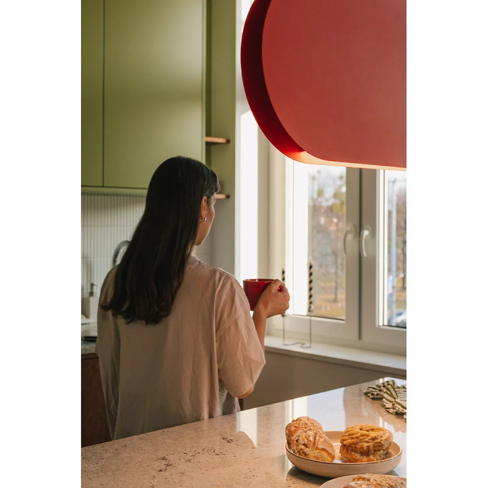 Závesná lampa MALUMI červeno-oranžová