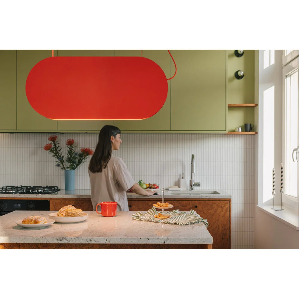 Závesná lampa MALUMI červeno-oranžová