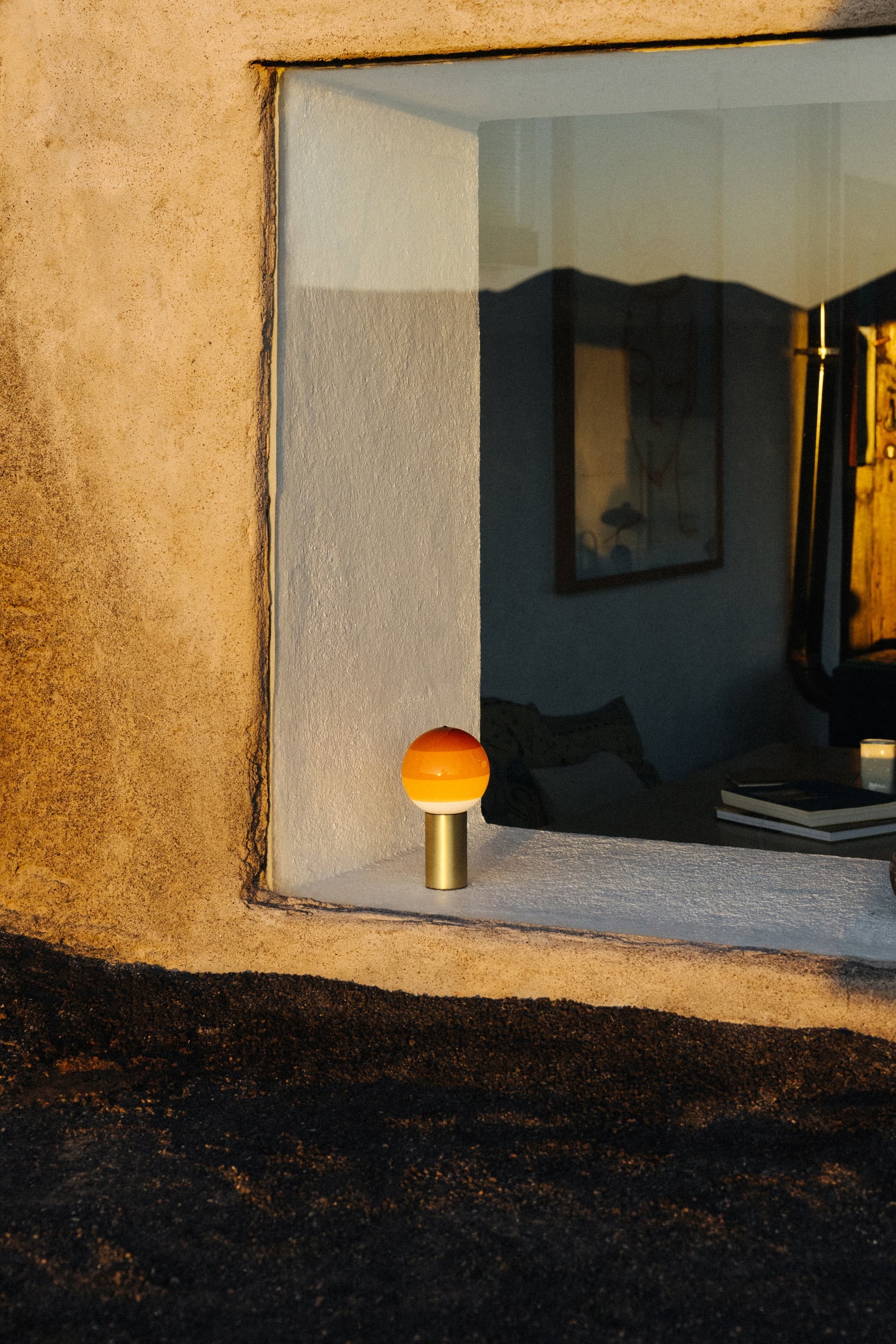 Lampa na batérie DIPPING burgundová