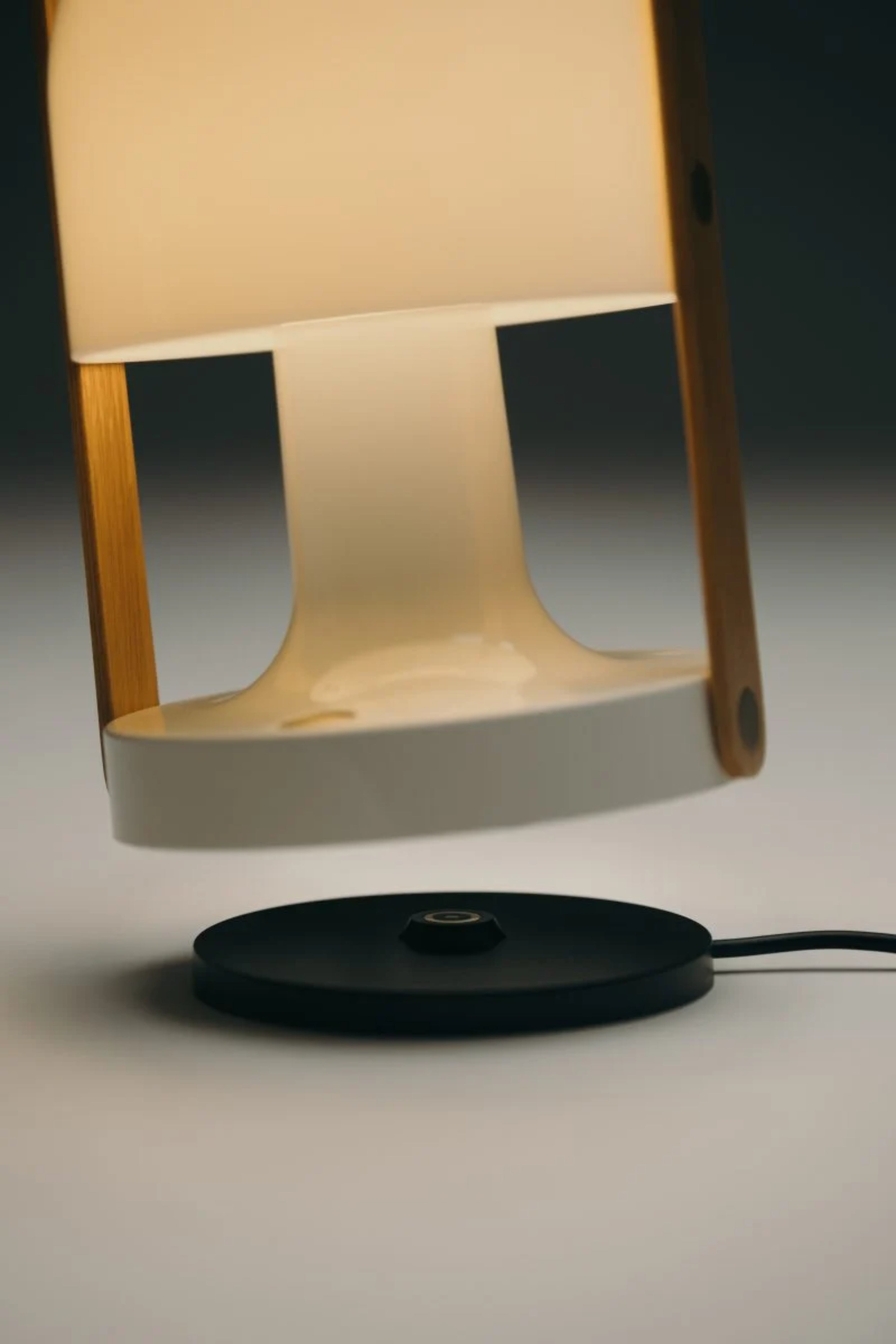 Prenosná lampa FOLLOWME biela s hnedou