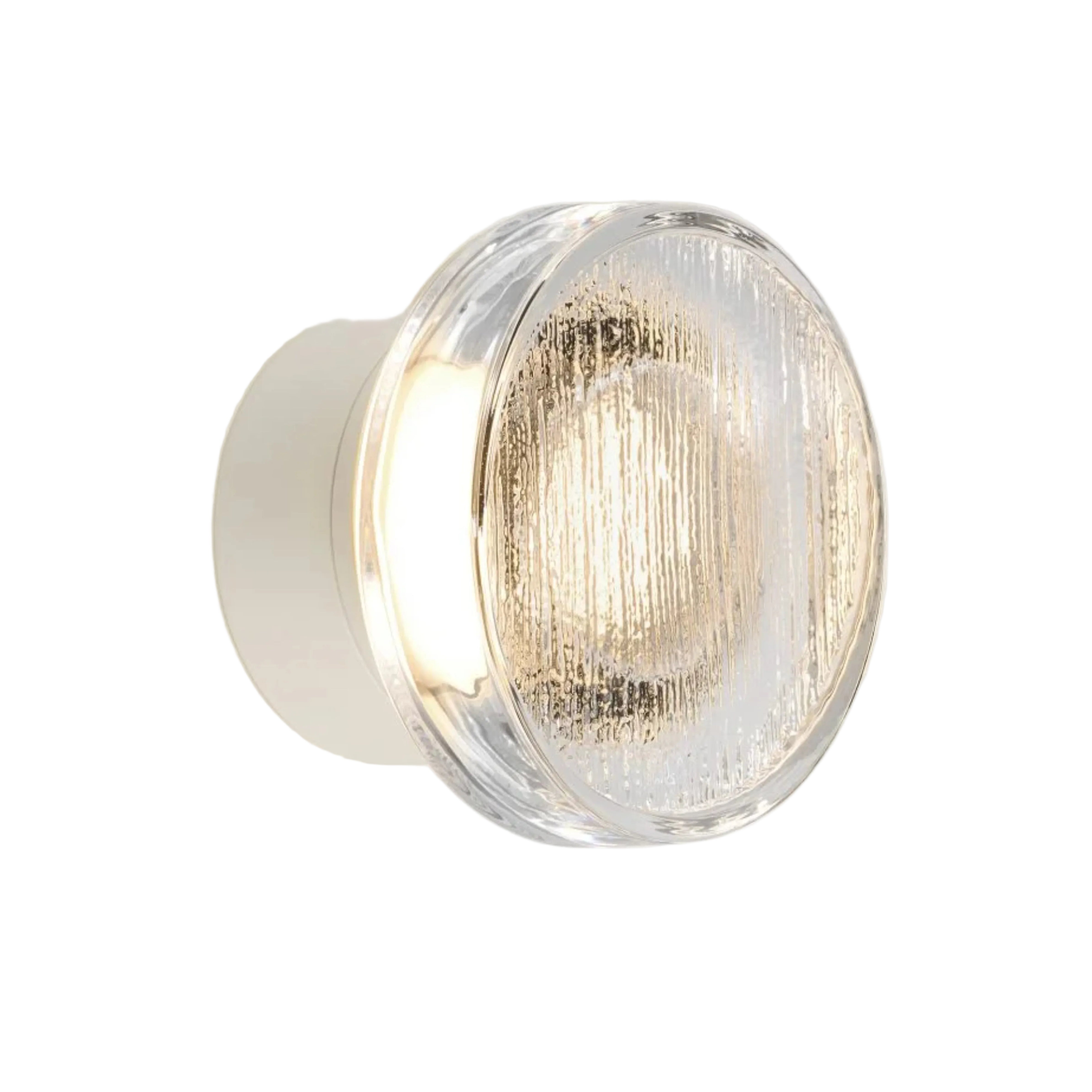 Biela vonkajšia lampa ROC so sklom