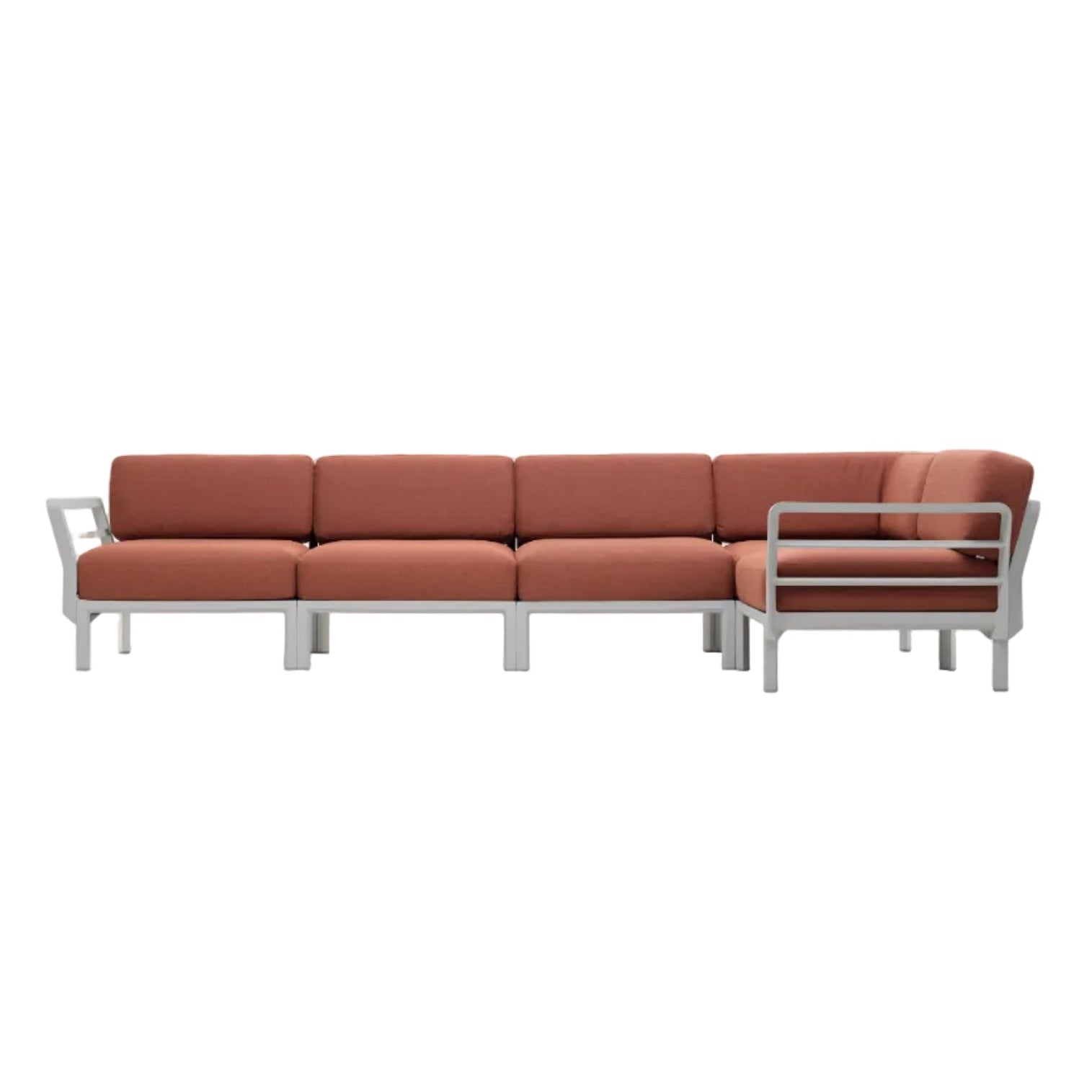 MAXIMO 5 Modular Outdoor Corner Sofa in Cinnamon with Chalk Base