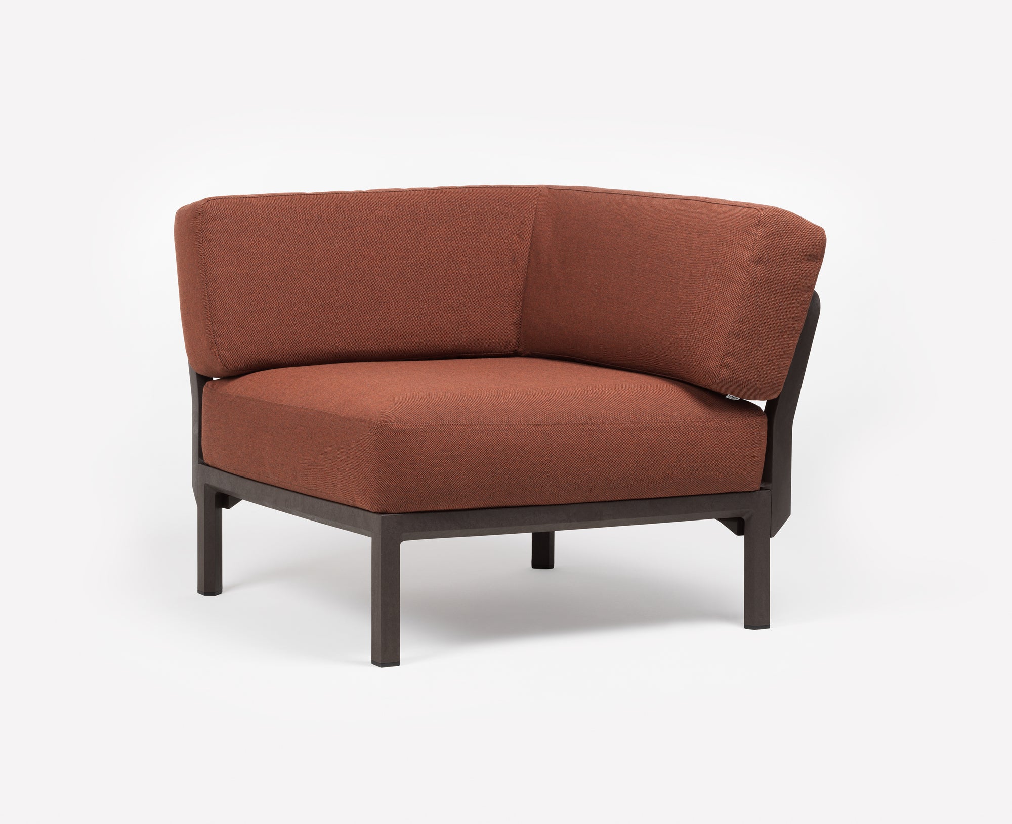 MAXIMO 5 Gray Modular Outdoor Corner Sofa with Brown Base
