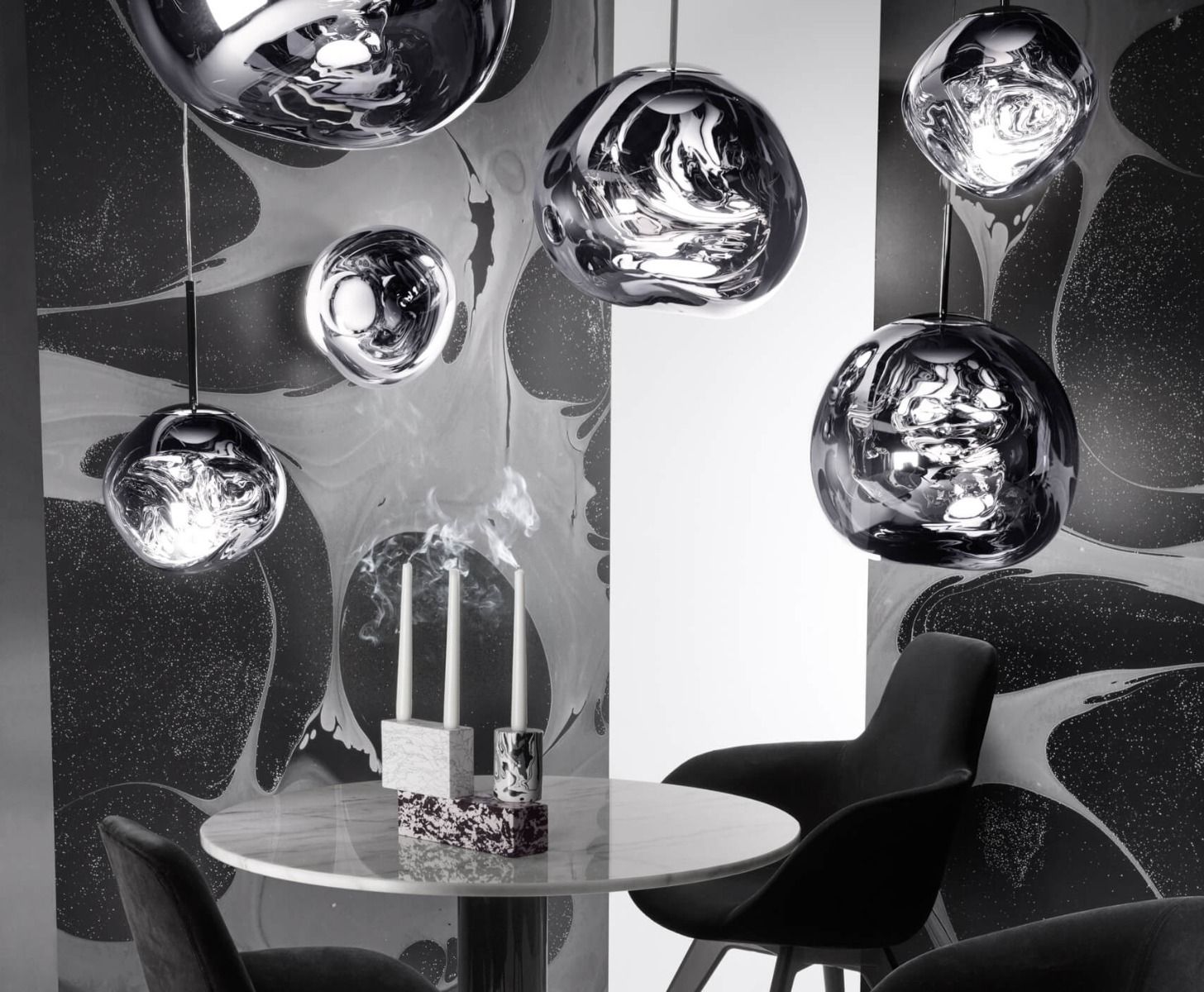 Závesná lampa MELT ROUND strieborná