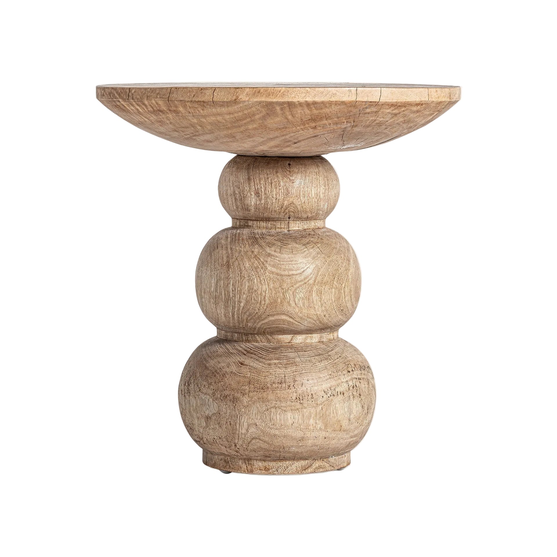 Kruhový bočný stolík RIMINI z mangového dreva