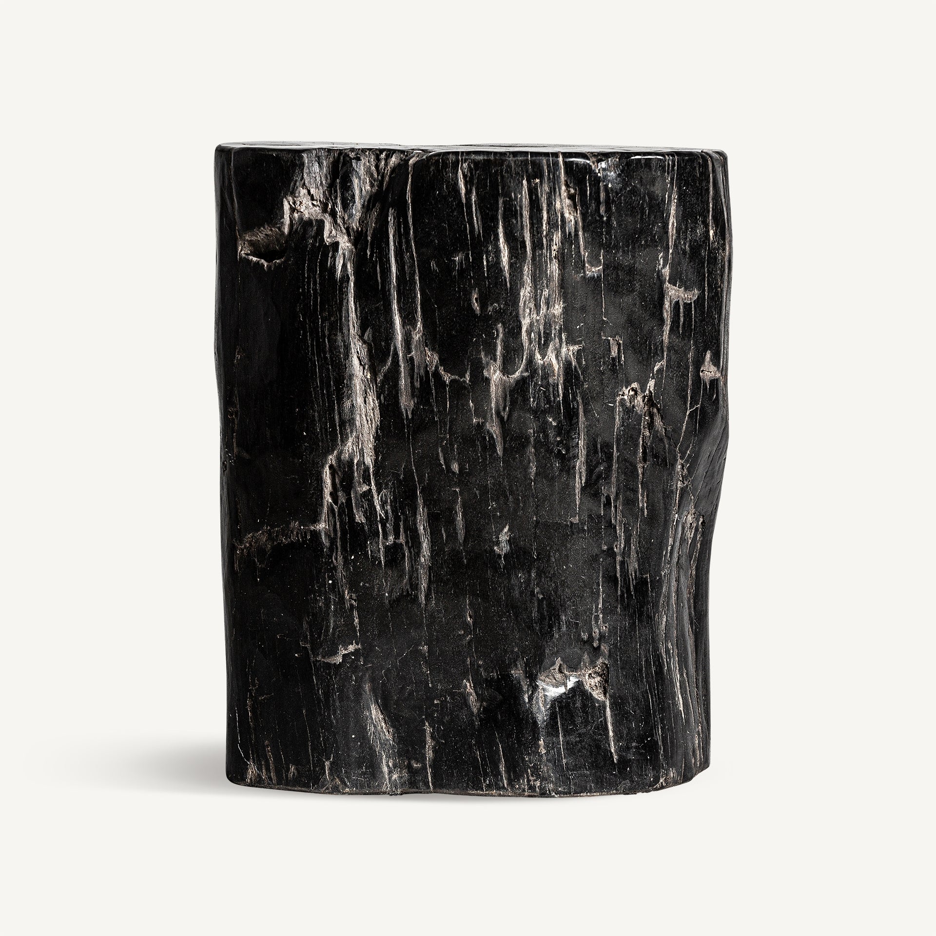 Bočný stolík TELTI čierne skamenené drevo