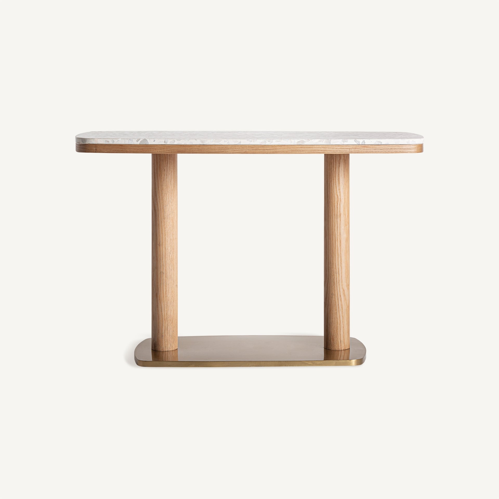 BIRIEUX Bar Table in Oak Wood with Terrazzo