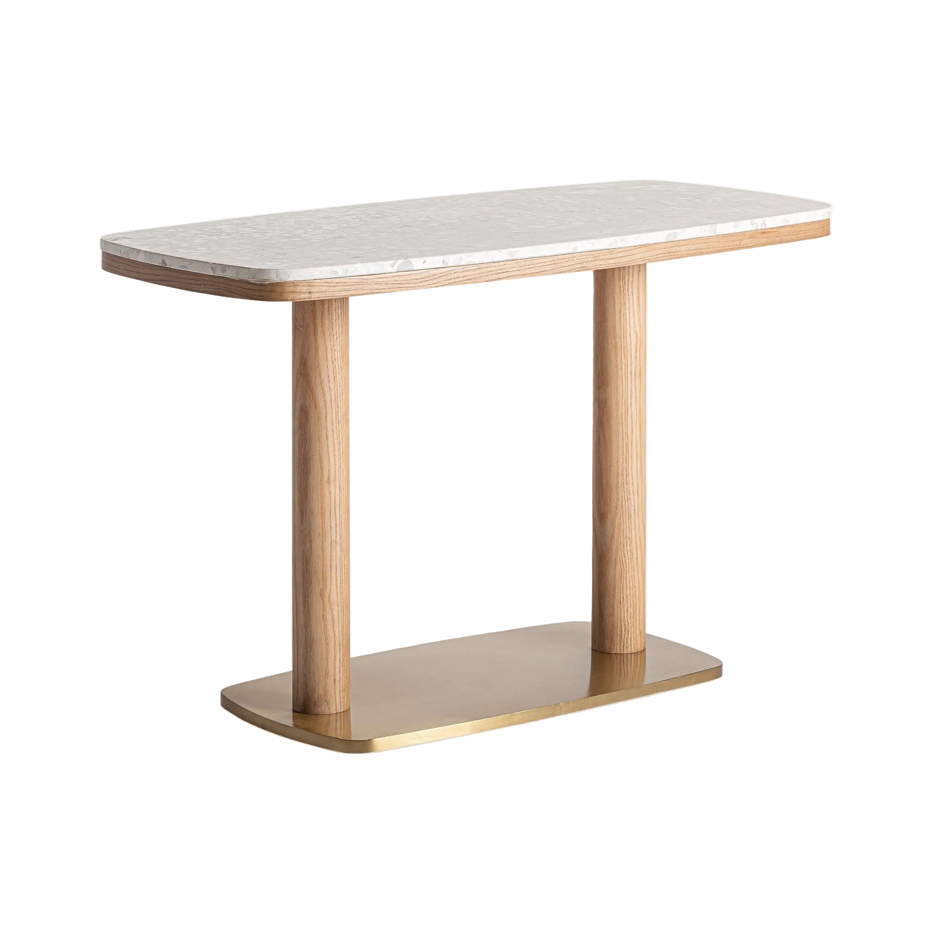 BIRIEUX Bar Table in Oak Wood with Terrazzo