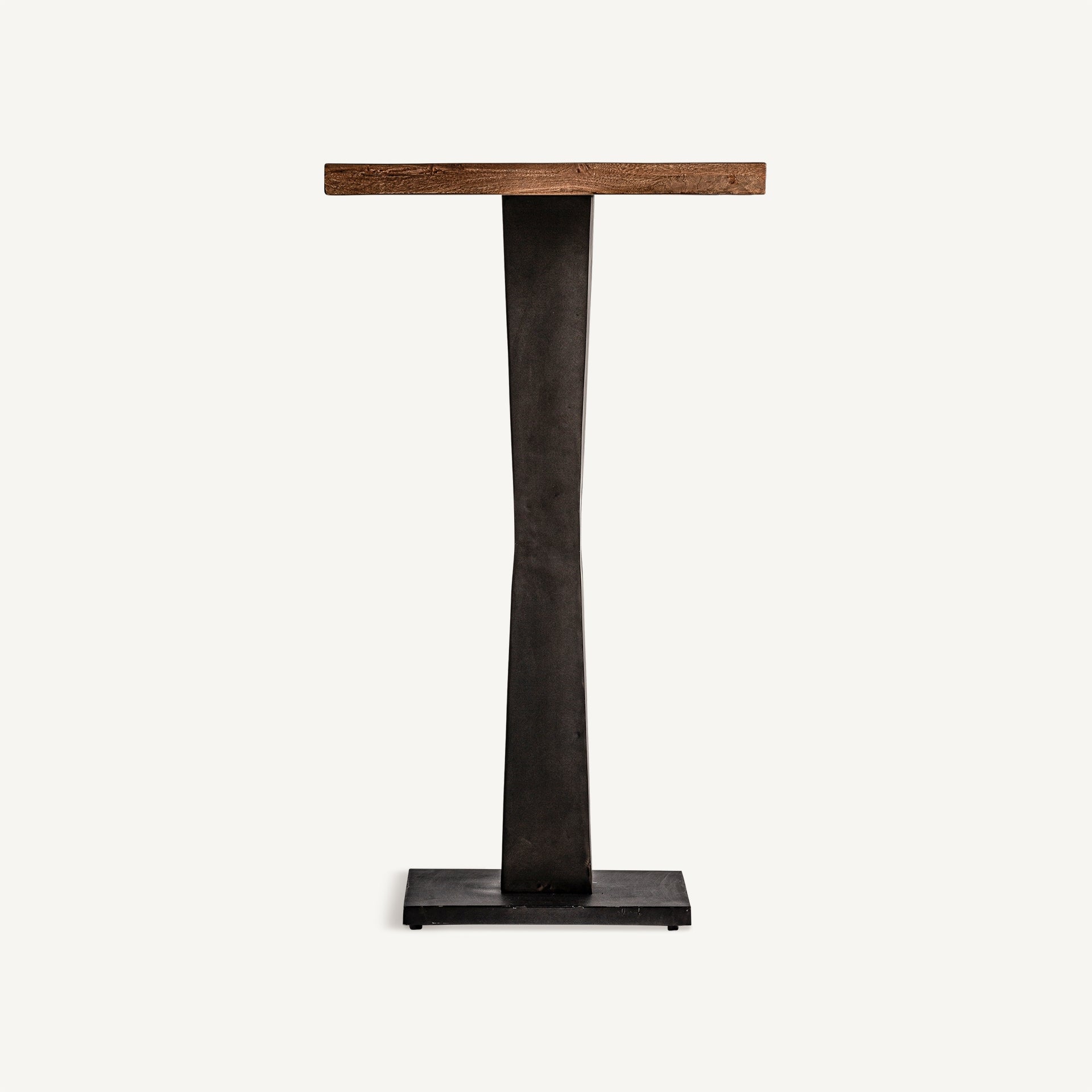 BUGLE Bar Table in Mango Wood with Black Base
