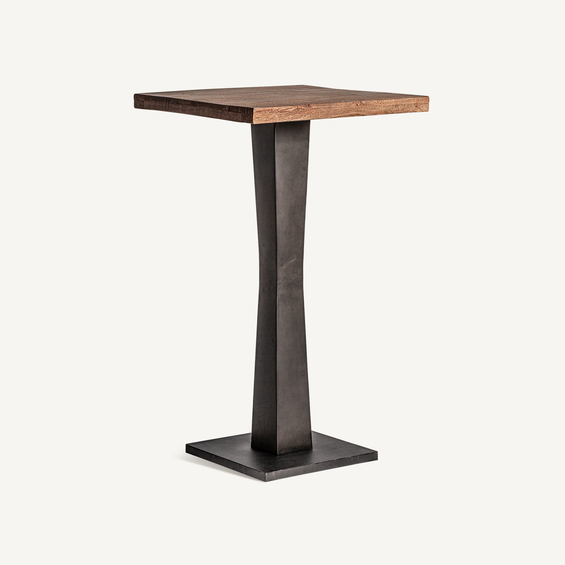 BUGLE Bar Table in Mango Wood with Black Base