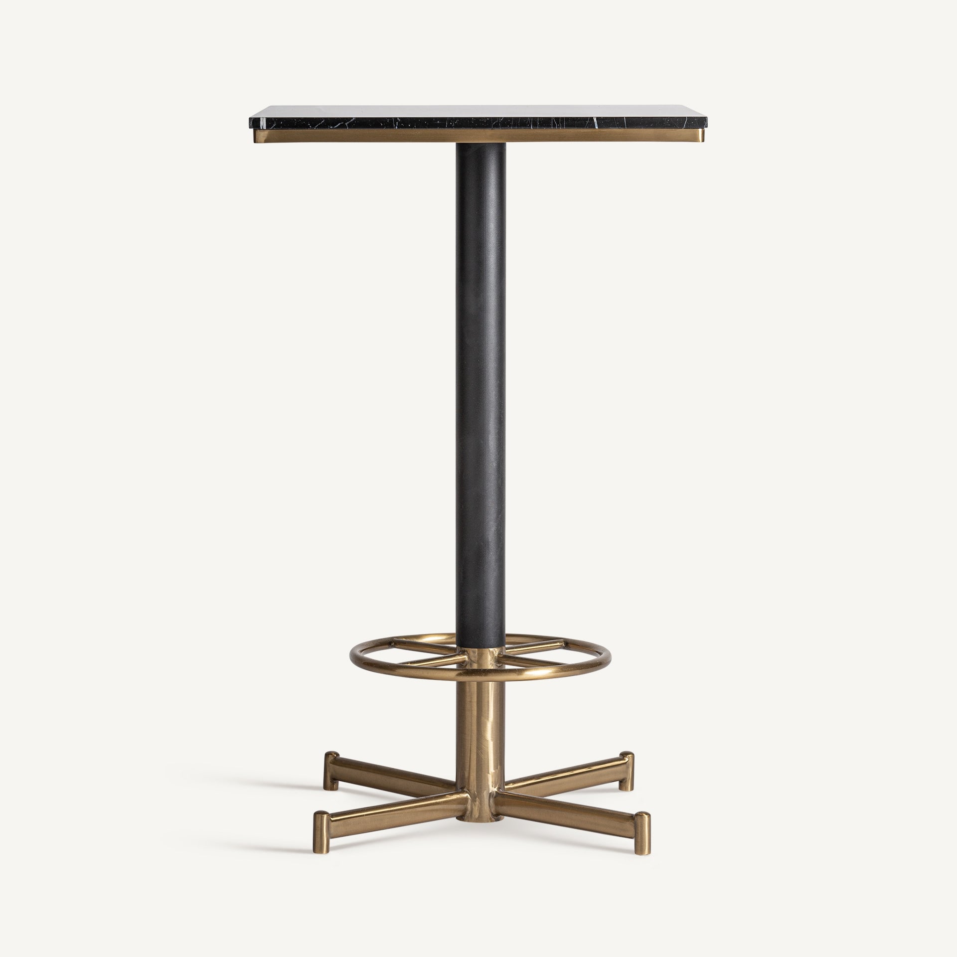 MHERE Black Bar Table with Gold Base
