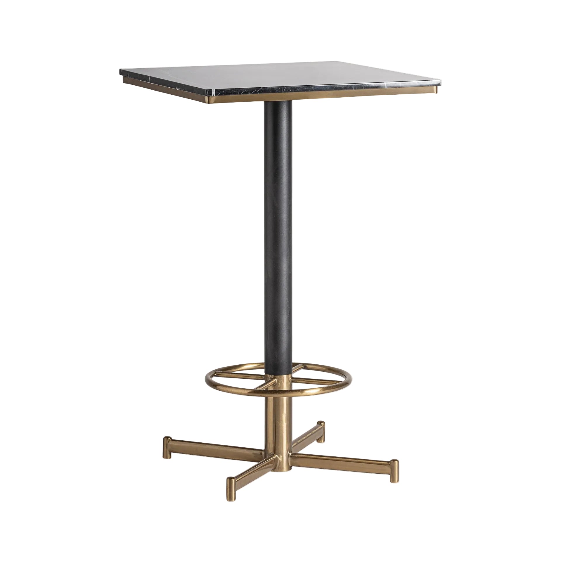 MHERE Black Bar Table with Gold Base