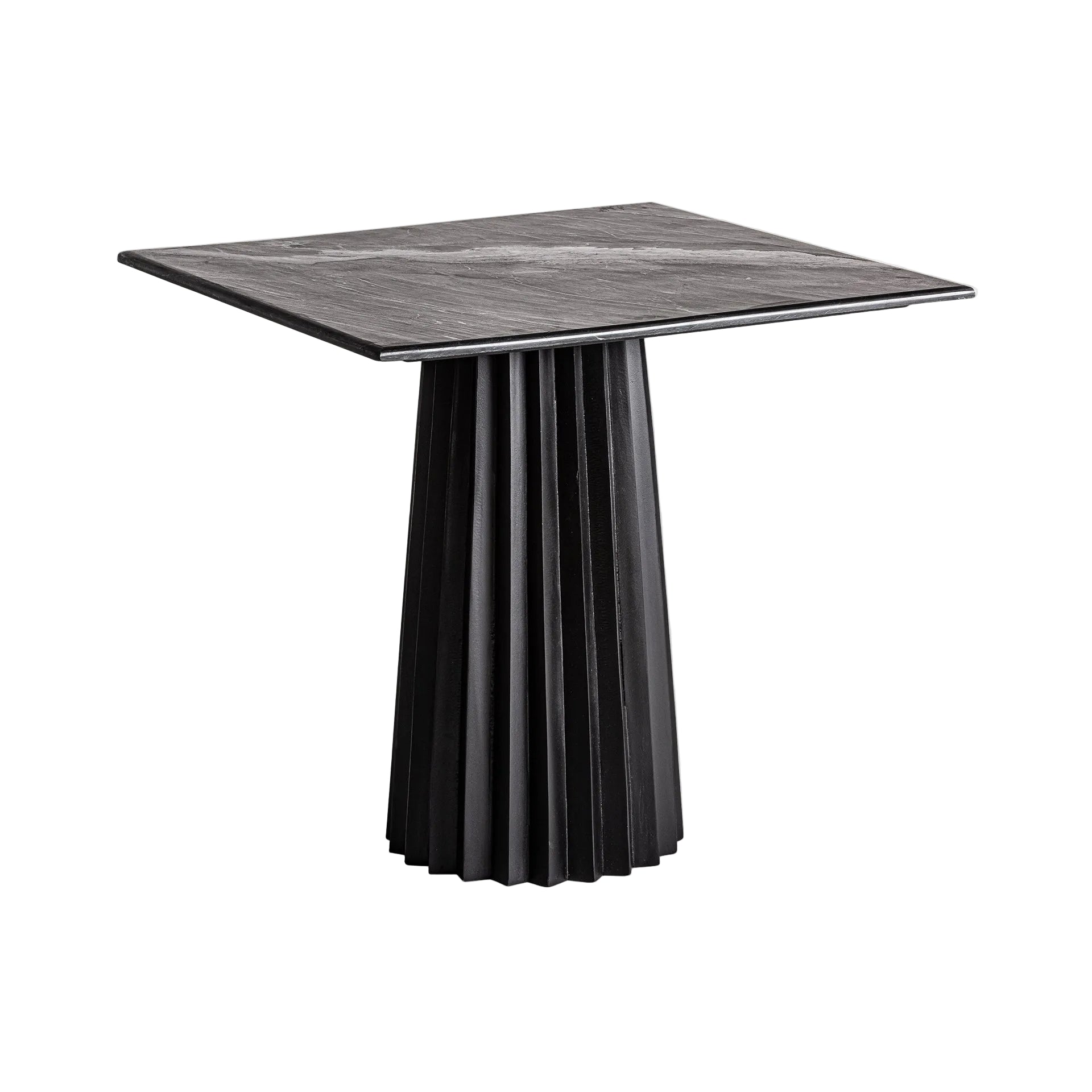 PLISSÉ Bar Table in Black Mango Wood with Black Marble Top