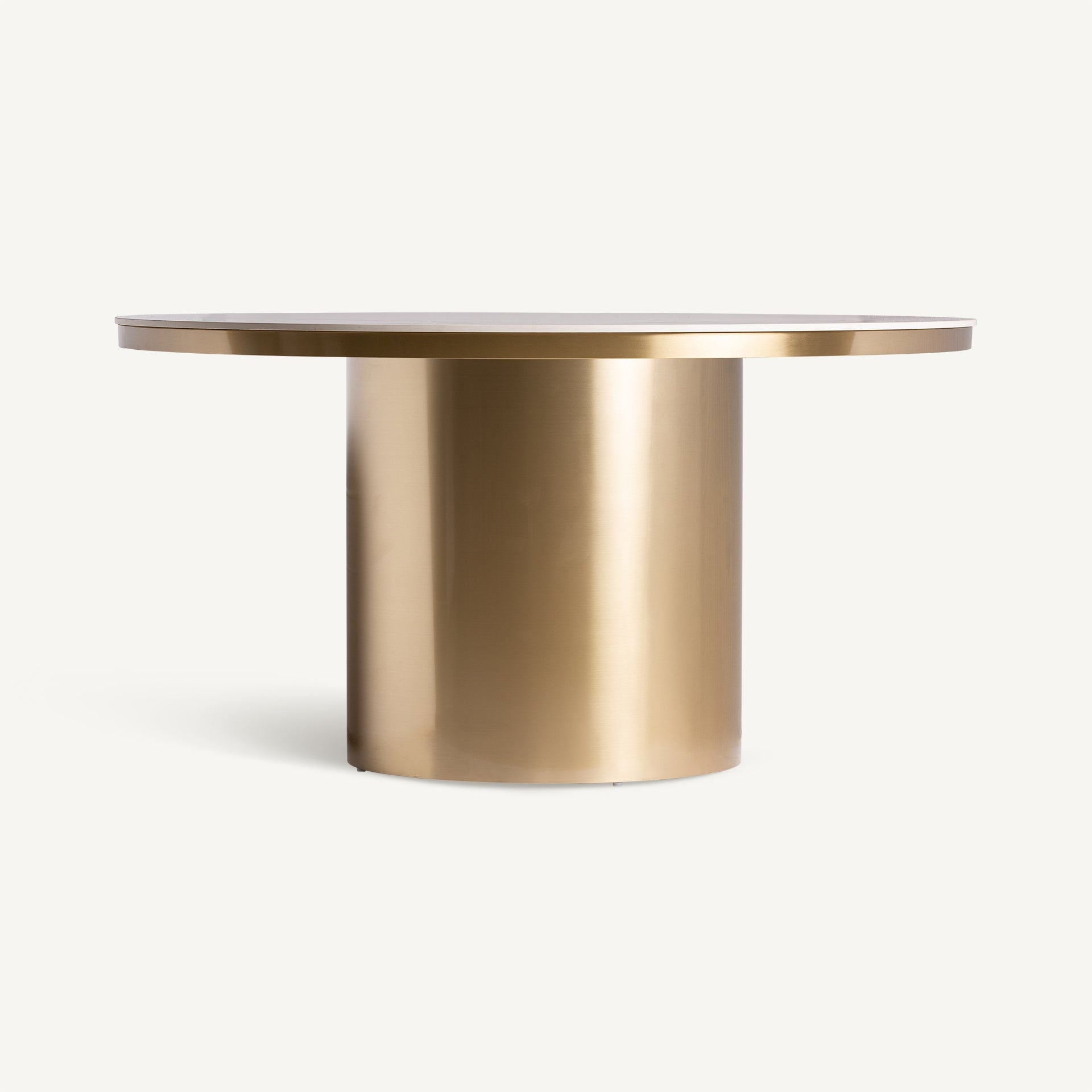 ASTACH Round Table with Porcelain Top and Gold Base