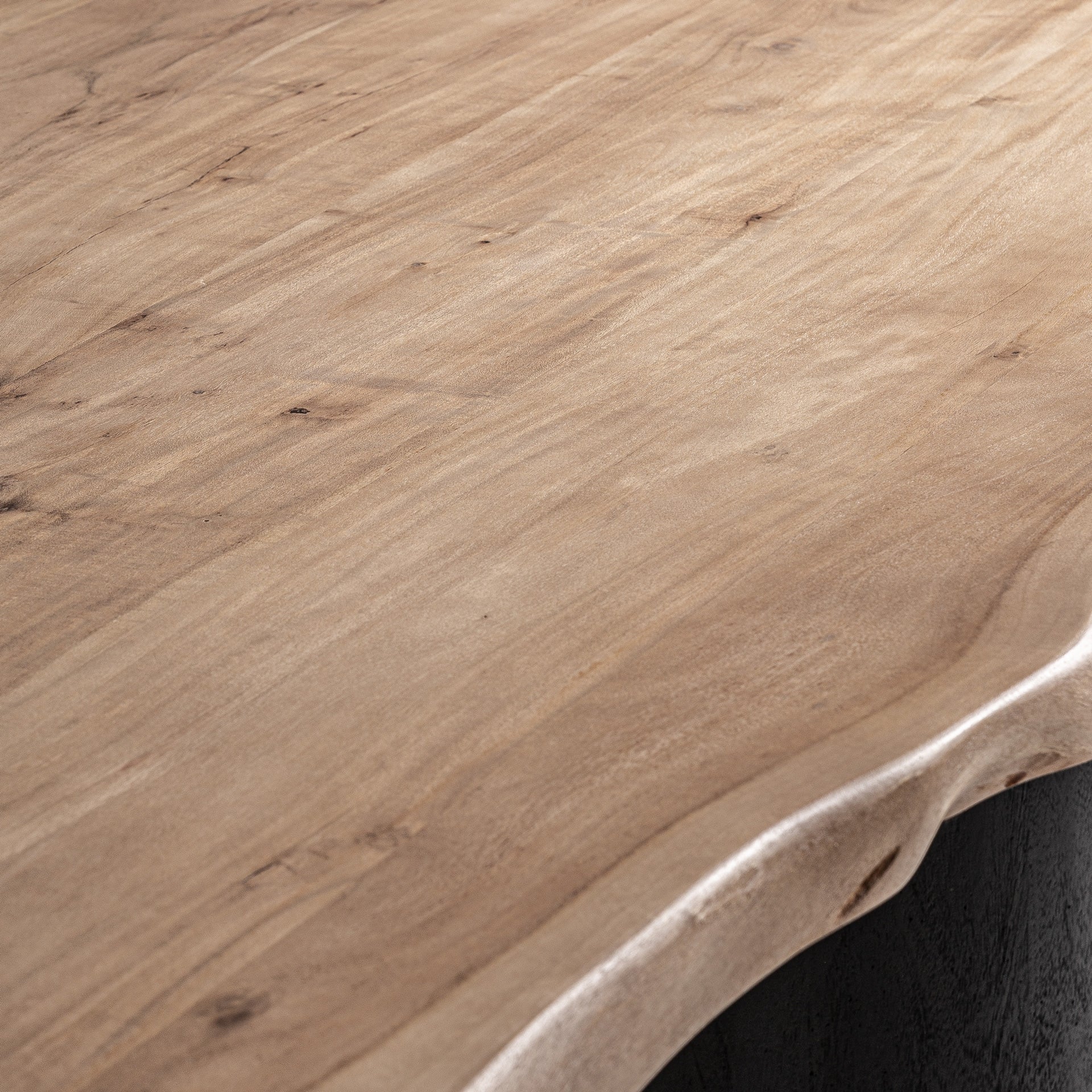 KNAITH Acacia Wood Table with Black Base
