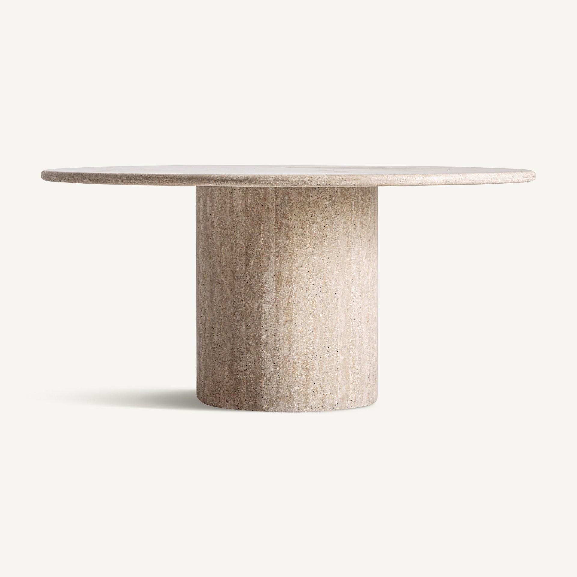 Round Table THIENNES Broken White Travertine