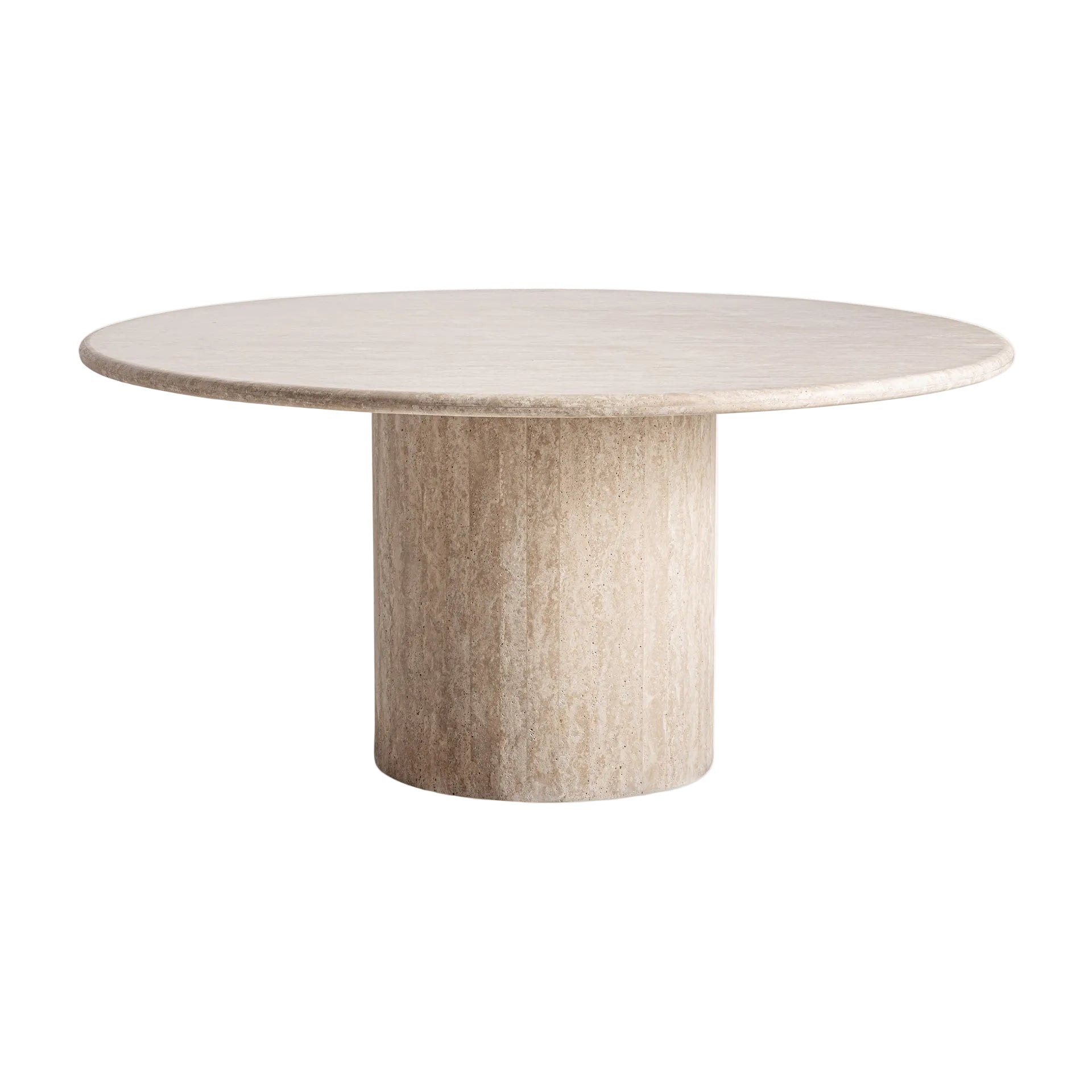 Round Table THIENNES Broken White Travertine