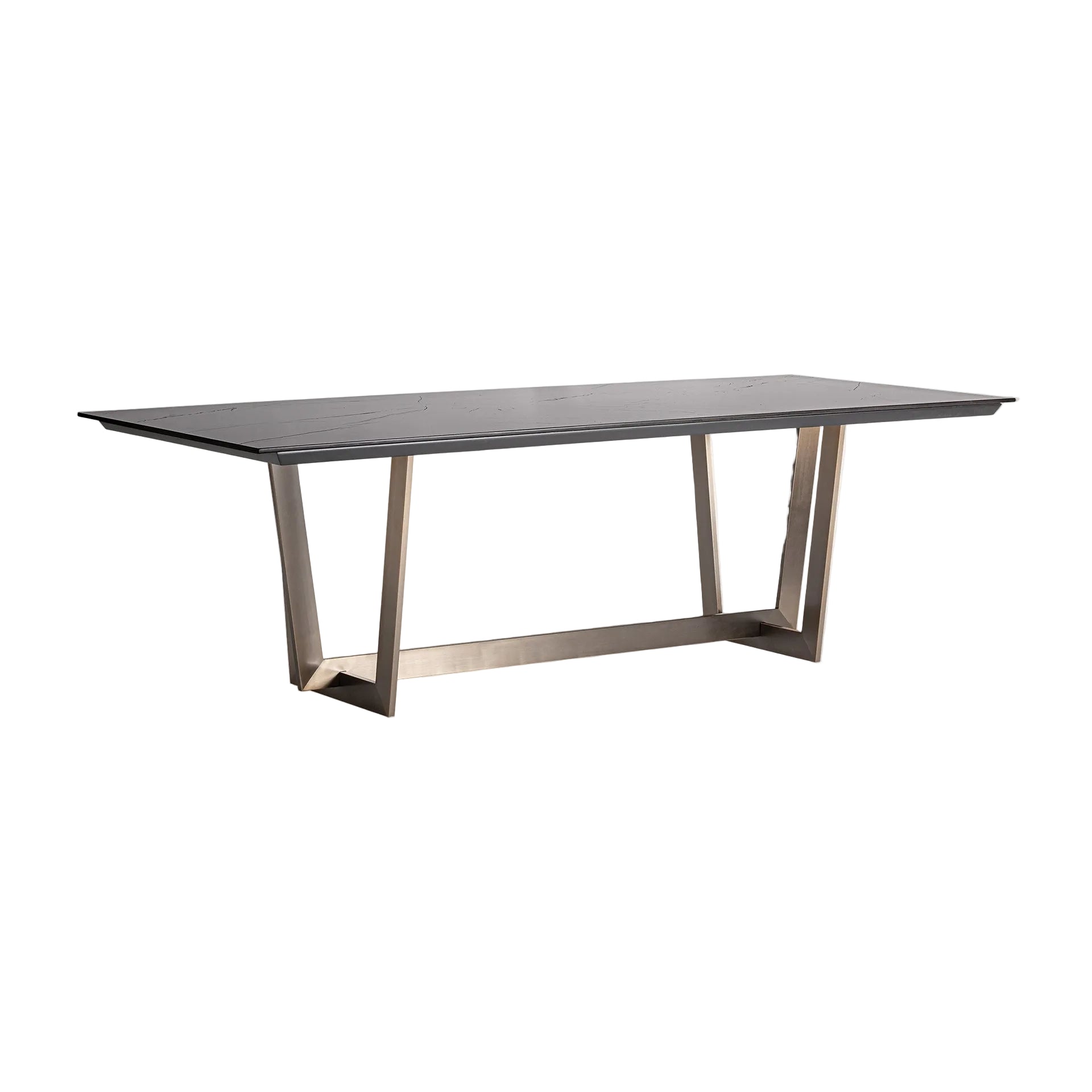 TREMP Table with Porcelain Top and Brown Base