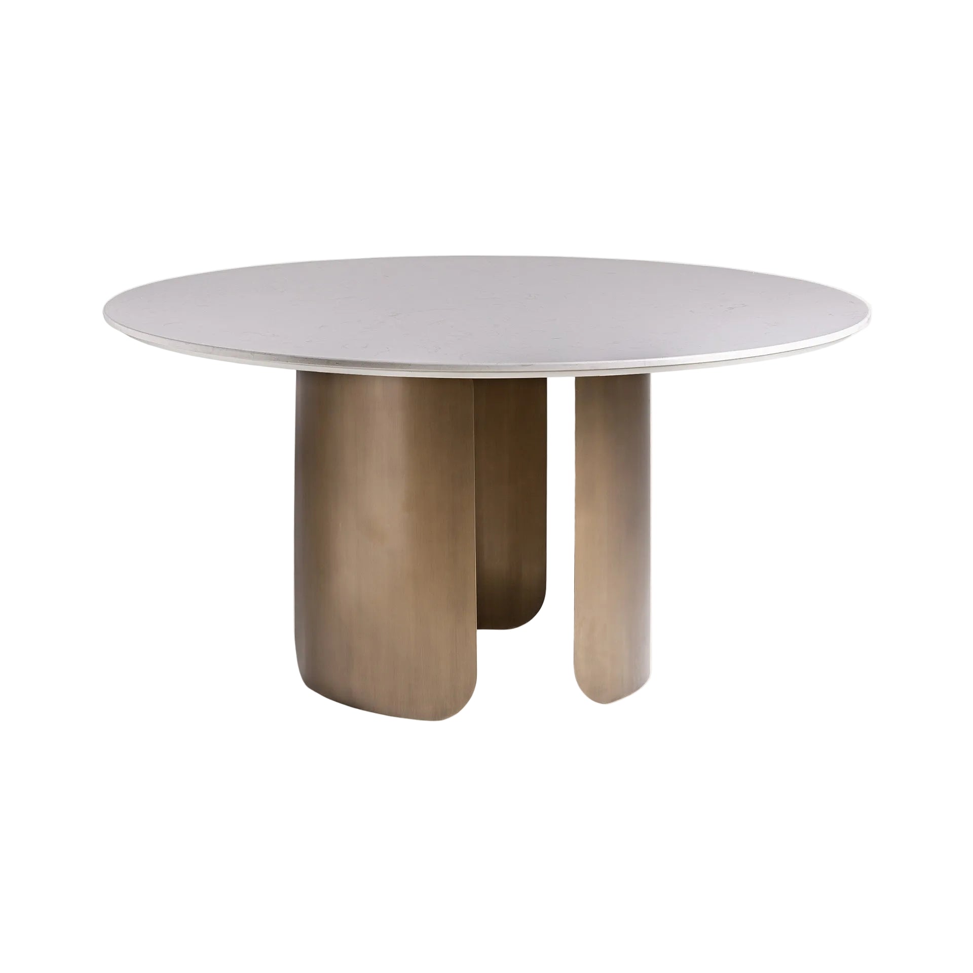 VIMPERK Round Table with Porcelain Top and Gold Base