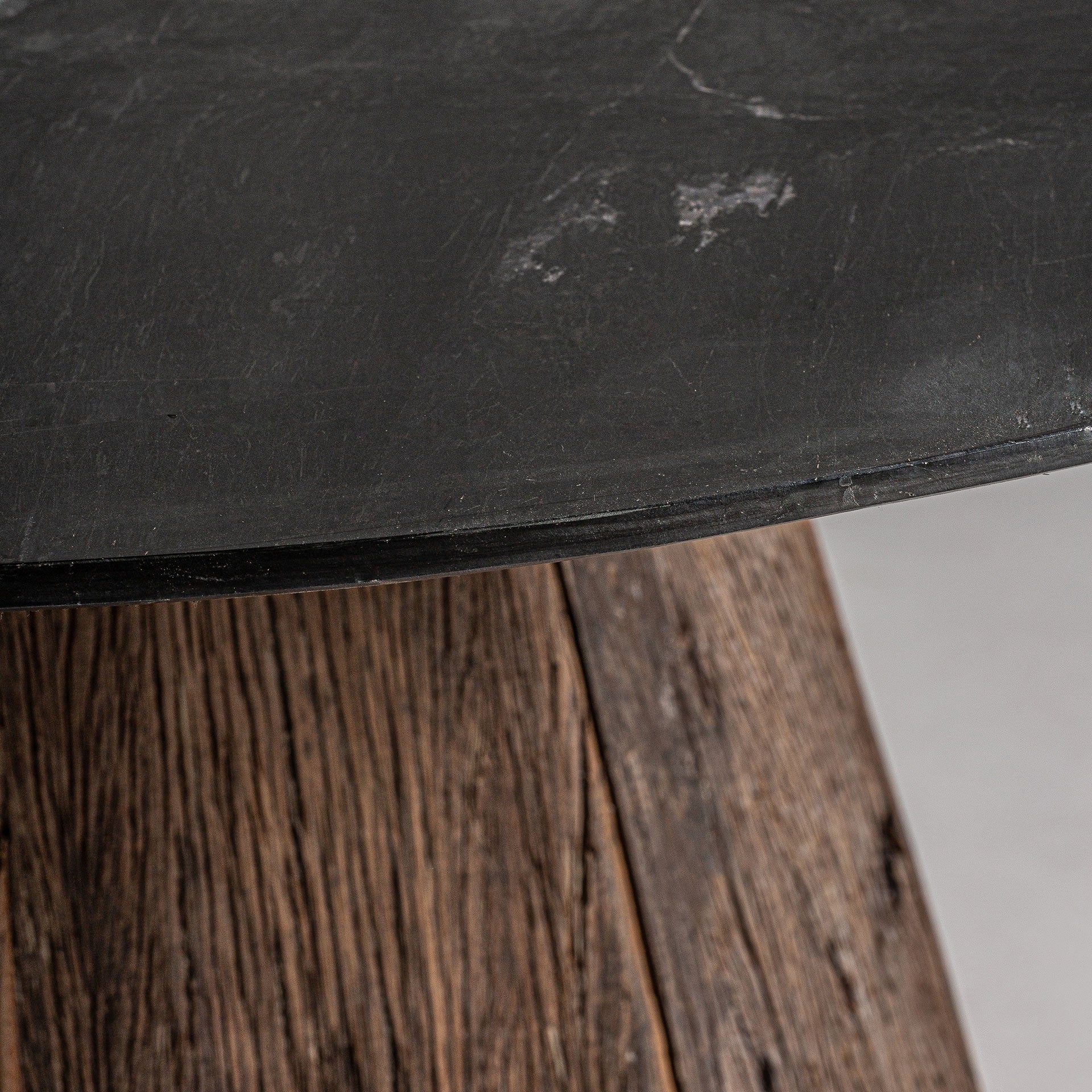 Round Table WALDING Recycled Wood with Marble Top