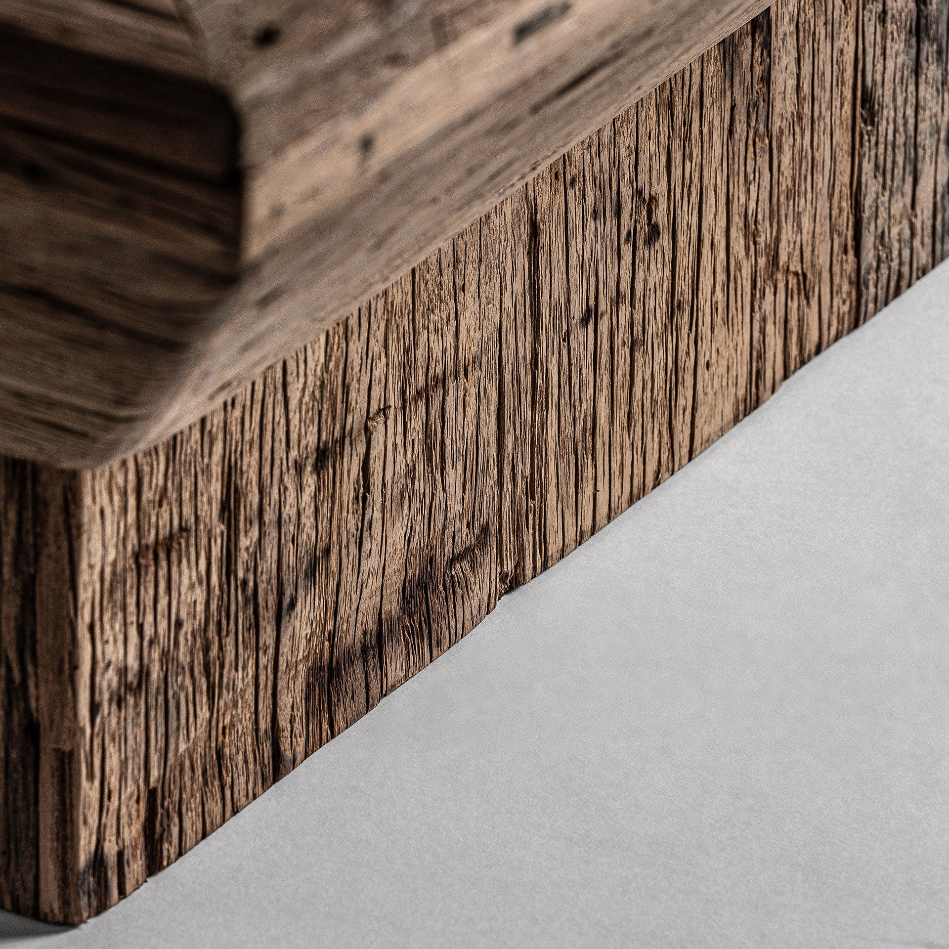 SAMSUN Coffee Table Recycled Wood with Marble Top