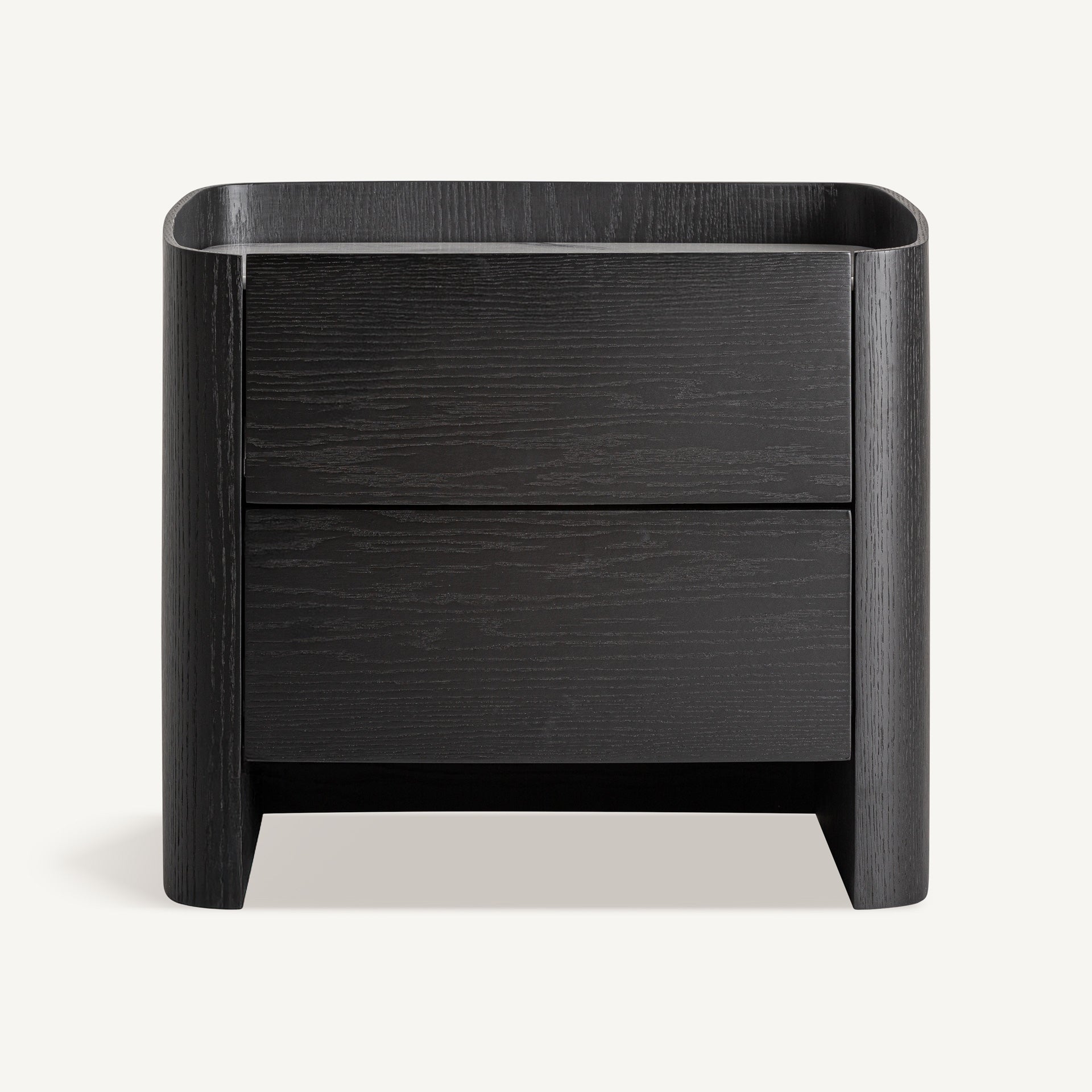 HAESA Nightstand Black Oak Veneer with White Top