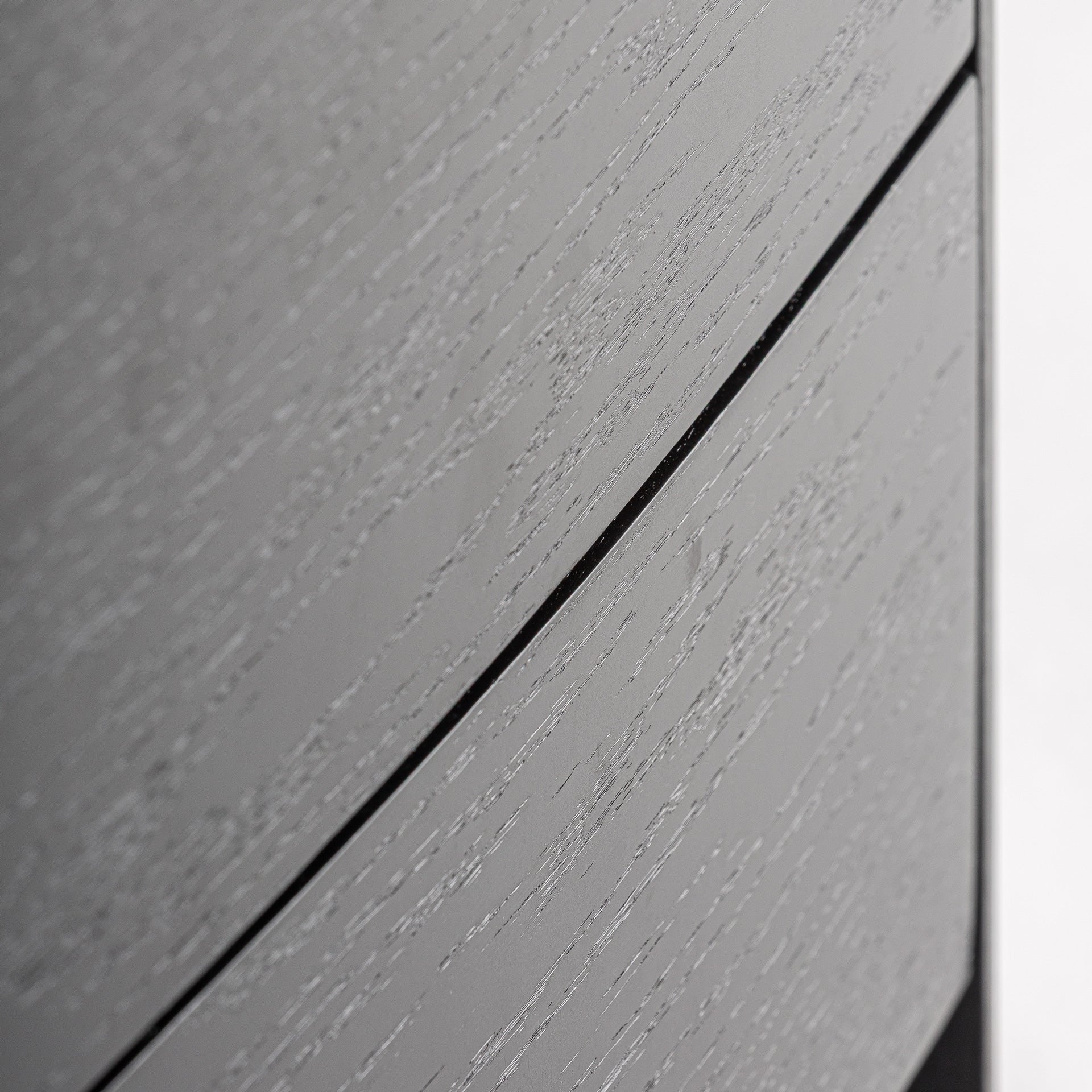 HAESA Nightstand Black Oak Veneer with White Top