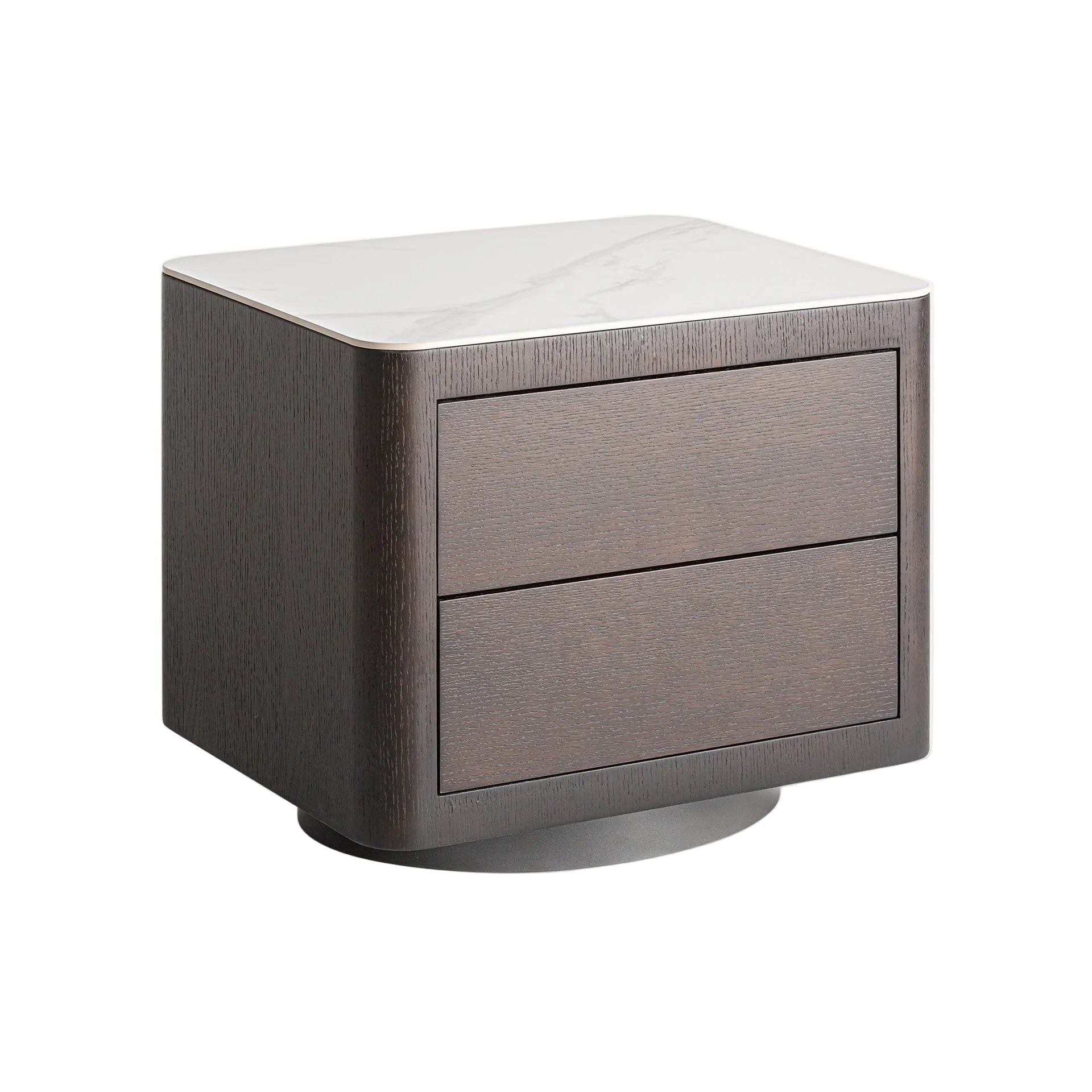 WHOLEN Nightstand in Dark Brown with White Top