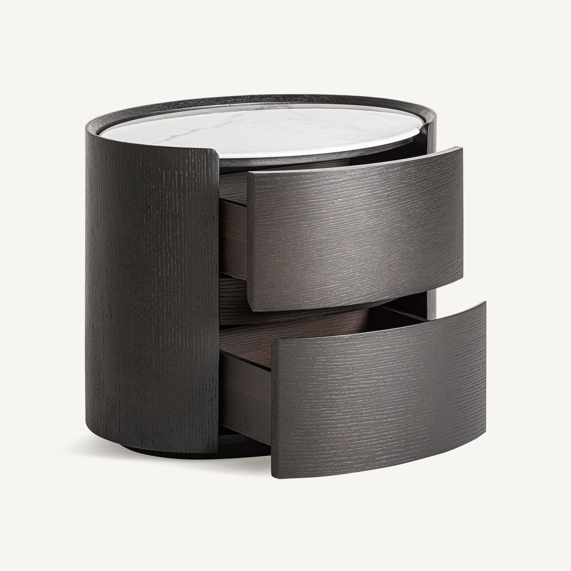 ZOFINGEN Nightstand Black Veneer with White Top