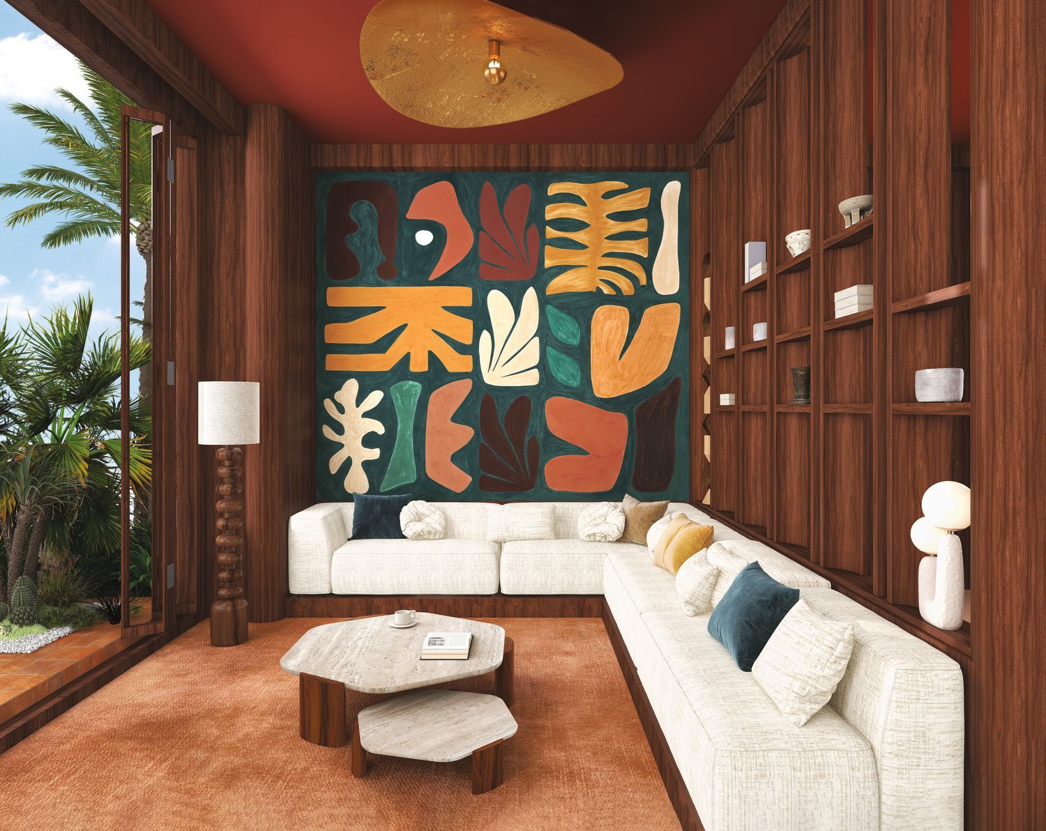 Nástenná maľba s abstraktným vzorom JORGE béžová