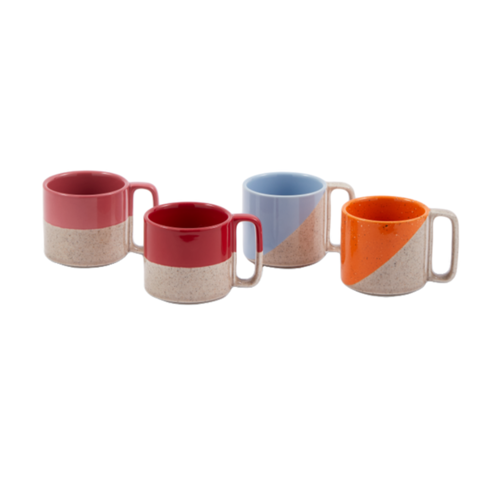 Multicolored STACKING Mug Set with Beige
