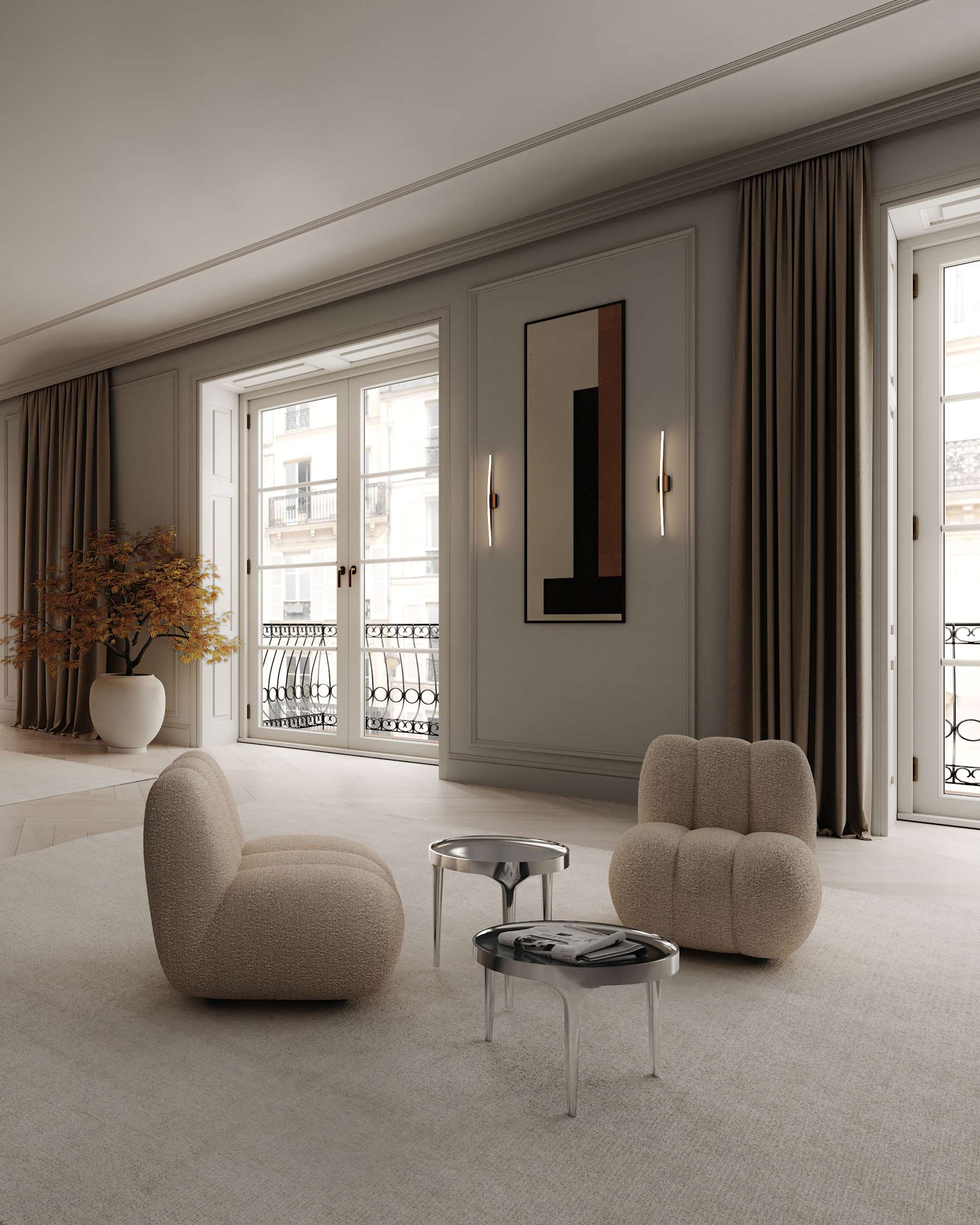 TOE armchair beige bouclé