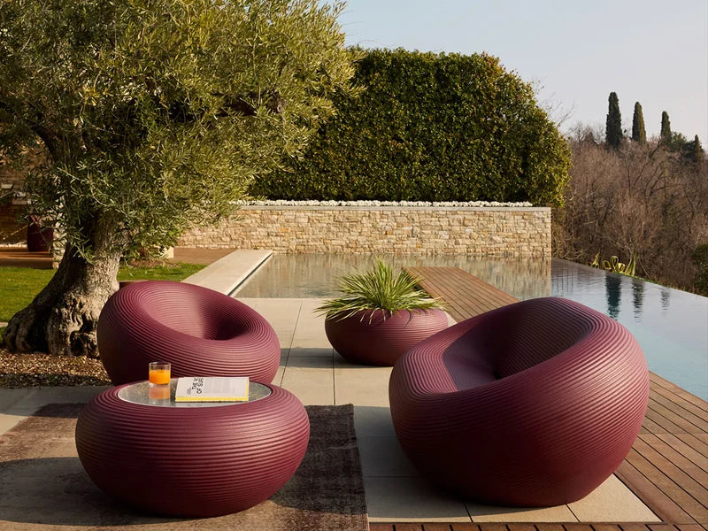 Green outdoor round rug NAMI