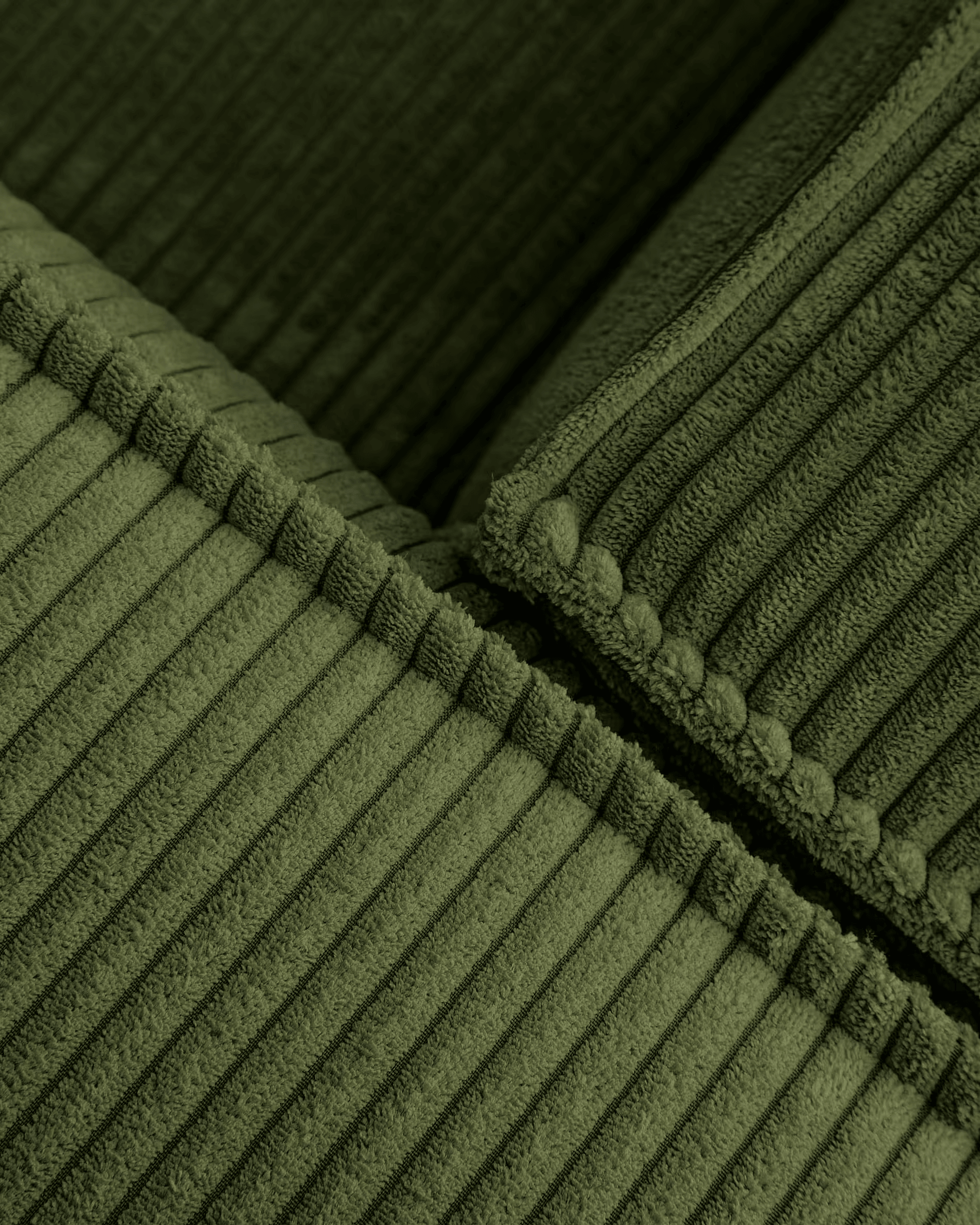 Narożnik 3-osobowy BLOK zielony sztruks La Forma Eye on Design