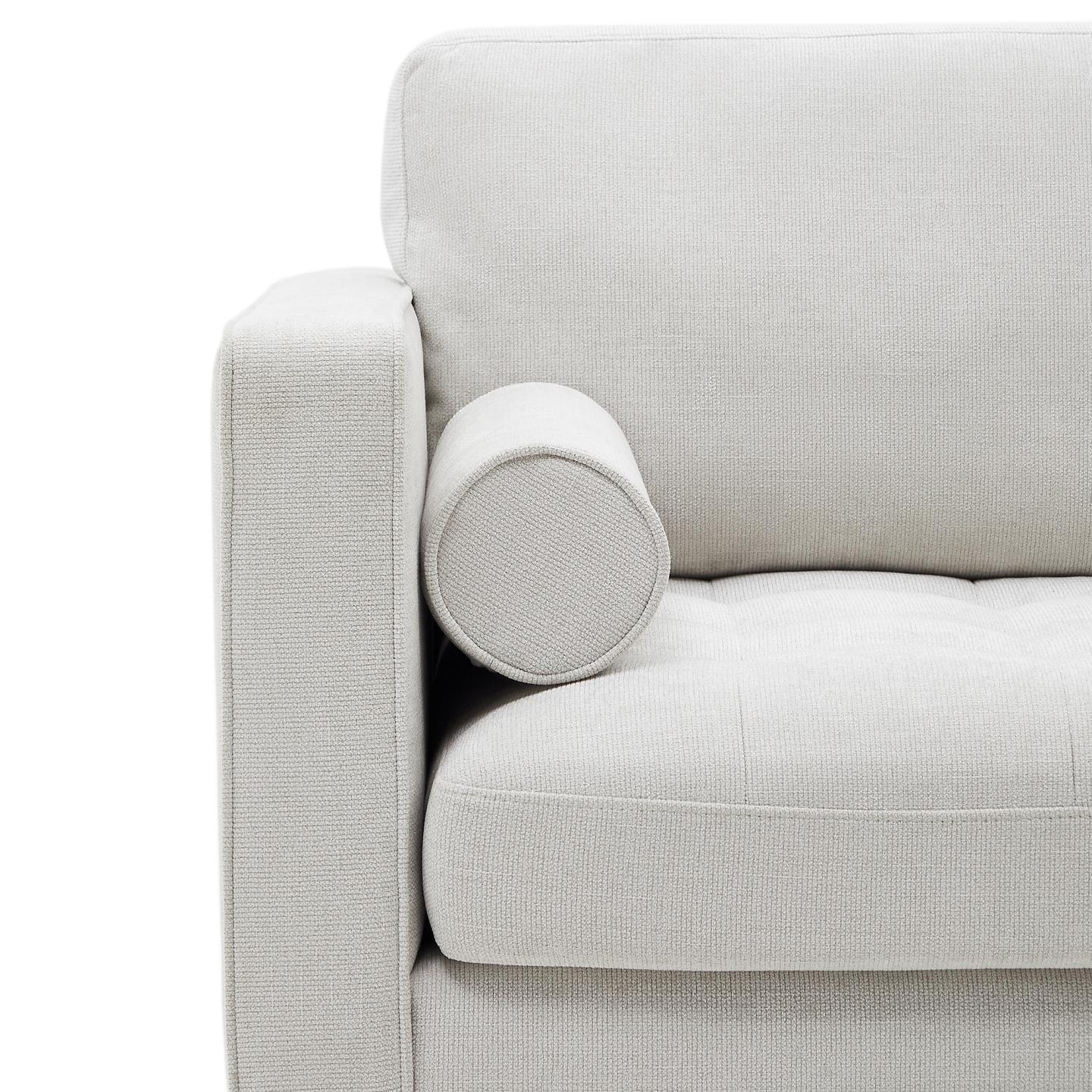 Narożnik 3-osobowy uniwersalny DEBRA perłowy szenil z bukową podstawą La Forma Eye on Design