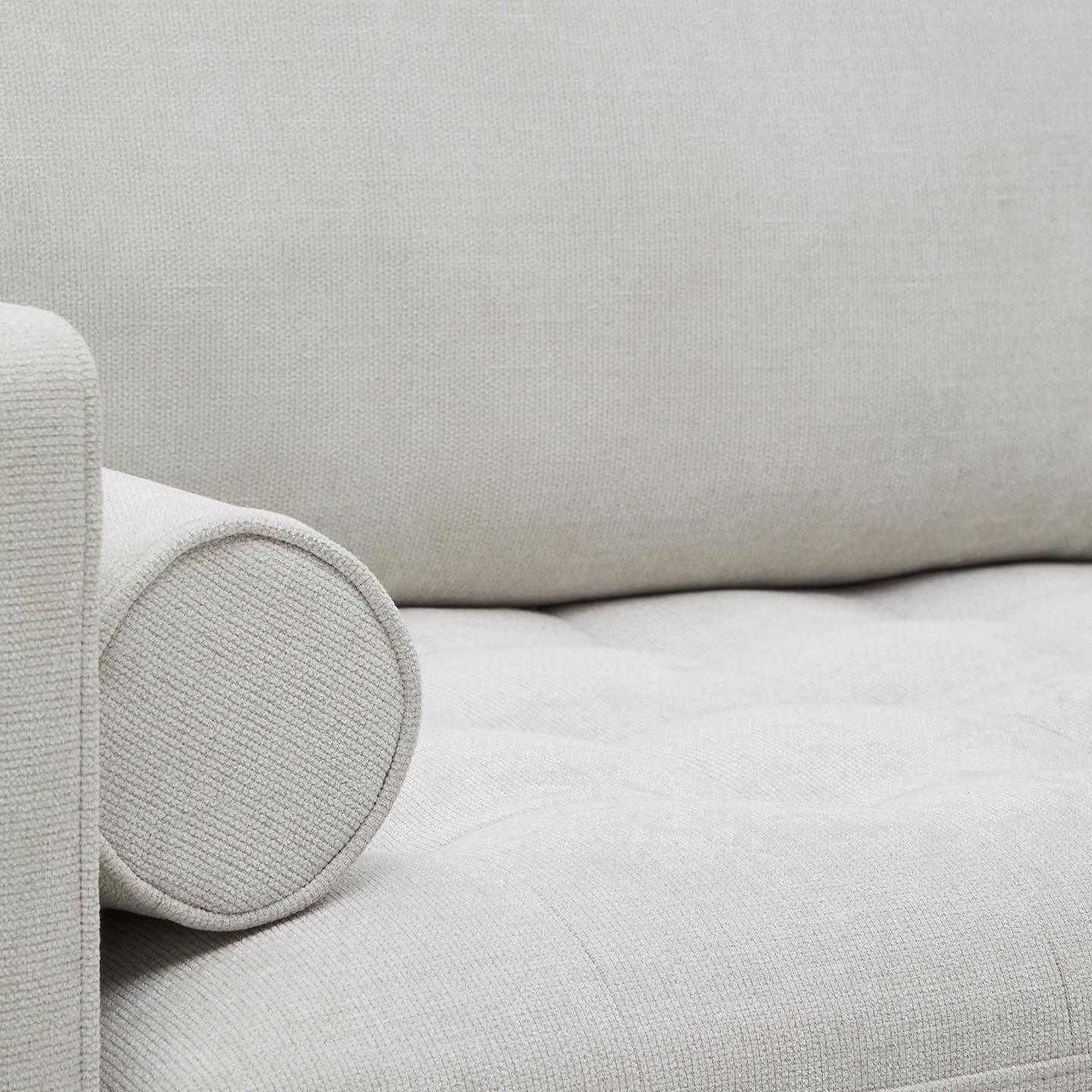 Narożnik 3-osobowy uniwersalny DEBRA perłowy szenil z bukową podstawą La Forma Eye on Design