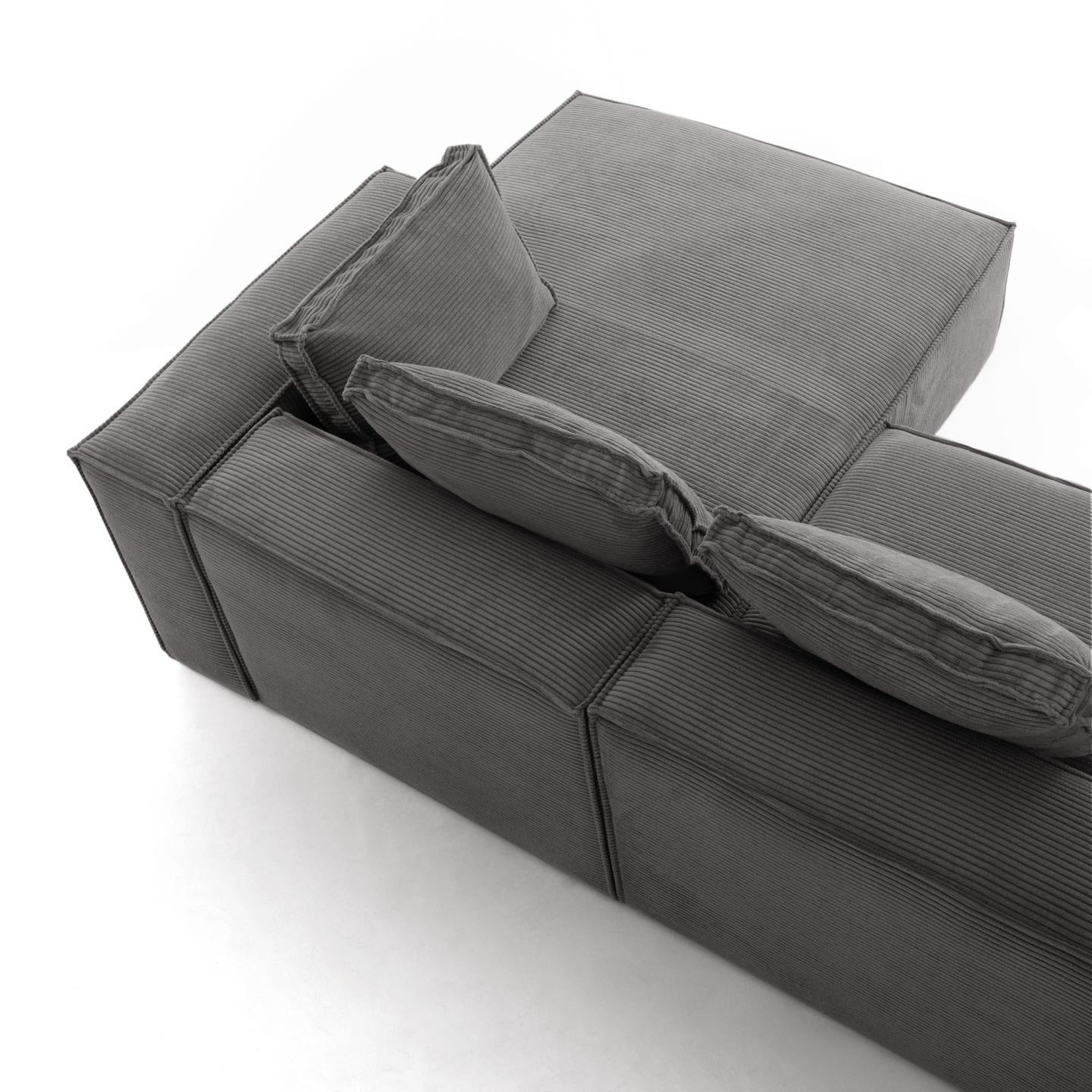 Narożnik 4-osobowy prawostronny BLOK szary sztruks La Forma Eye on Design