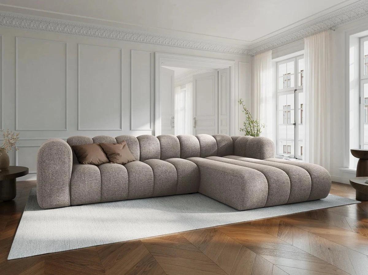 Narożnik 4-osobowy prawostronny SKYLER beżowy szenil Interieurs 86 Eye on Design