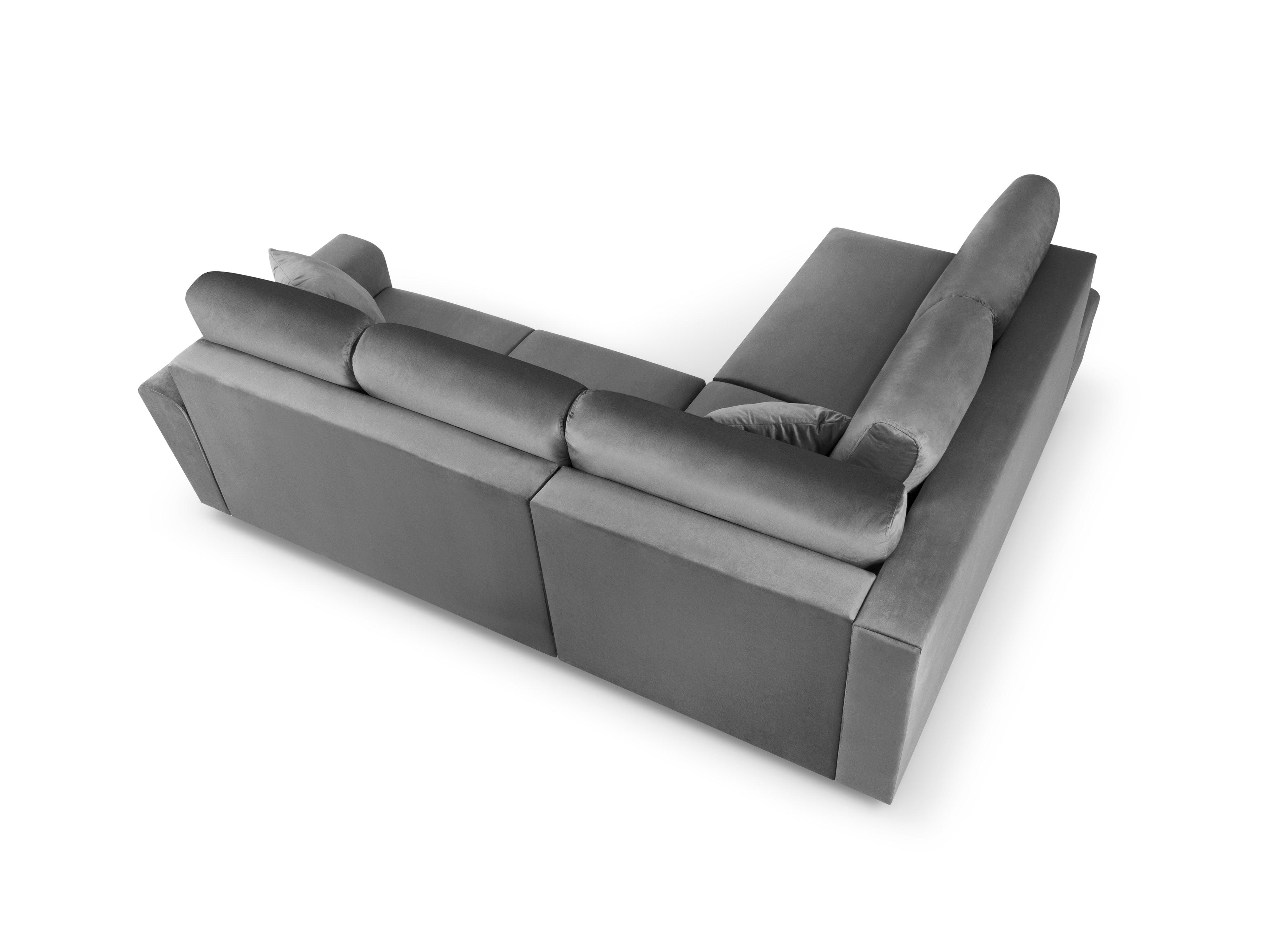 Narożnik 5-osobowy lewostronny z funkcją spania KYOTO jasnoszary ze złotą podstawą Cosmopolitan Design Eye on Design