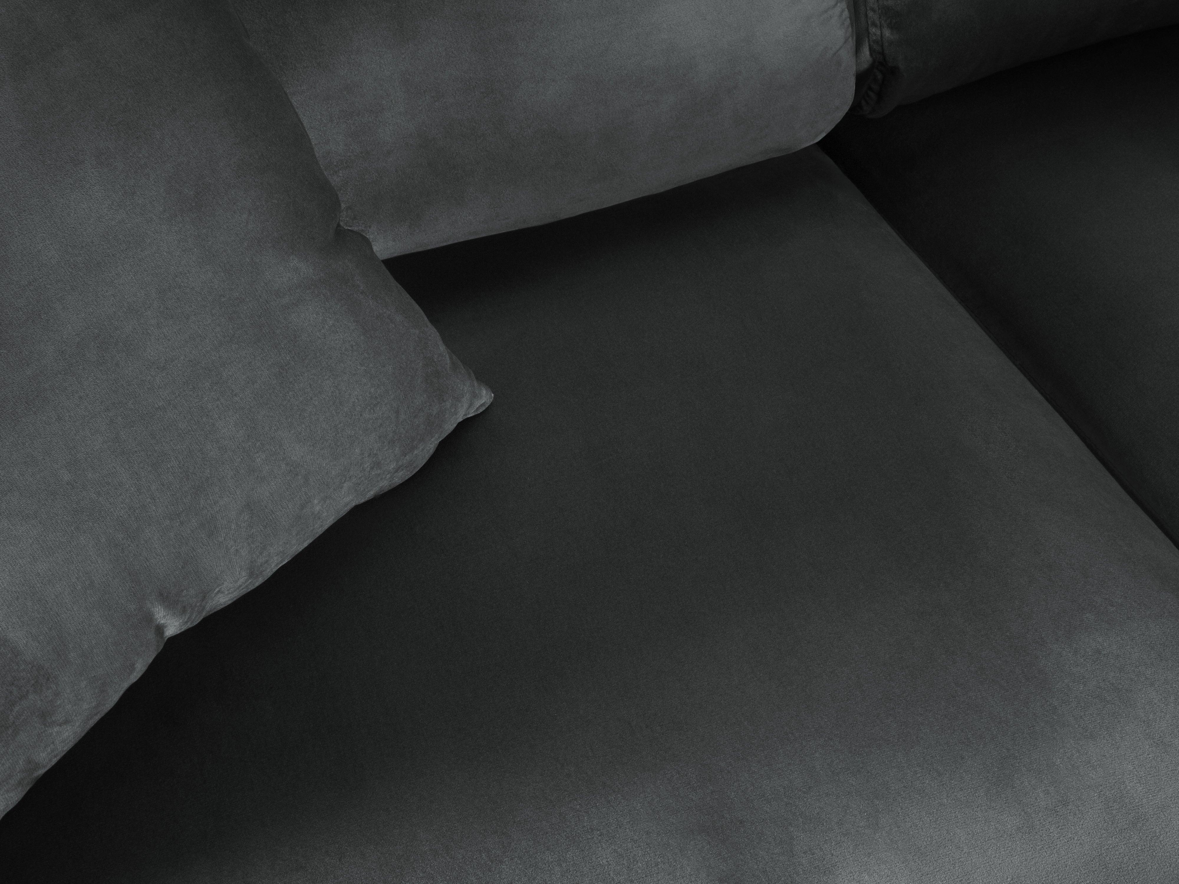 Narożnik 5-osobowy prawostronny z funkcją spania KYOTO ciemnoszary z czarną podstawą Cosmopolitan Design Eye on Design