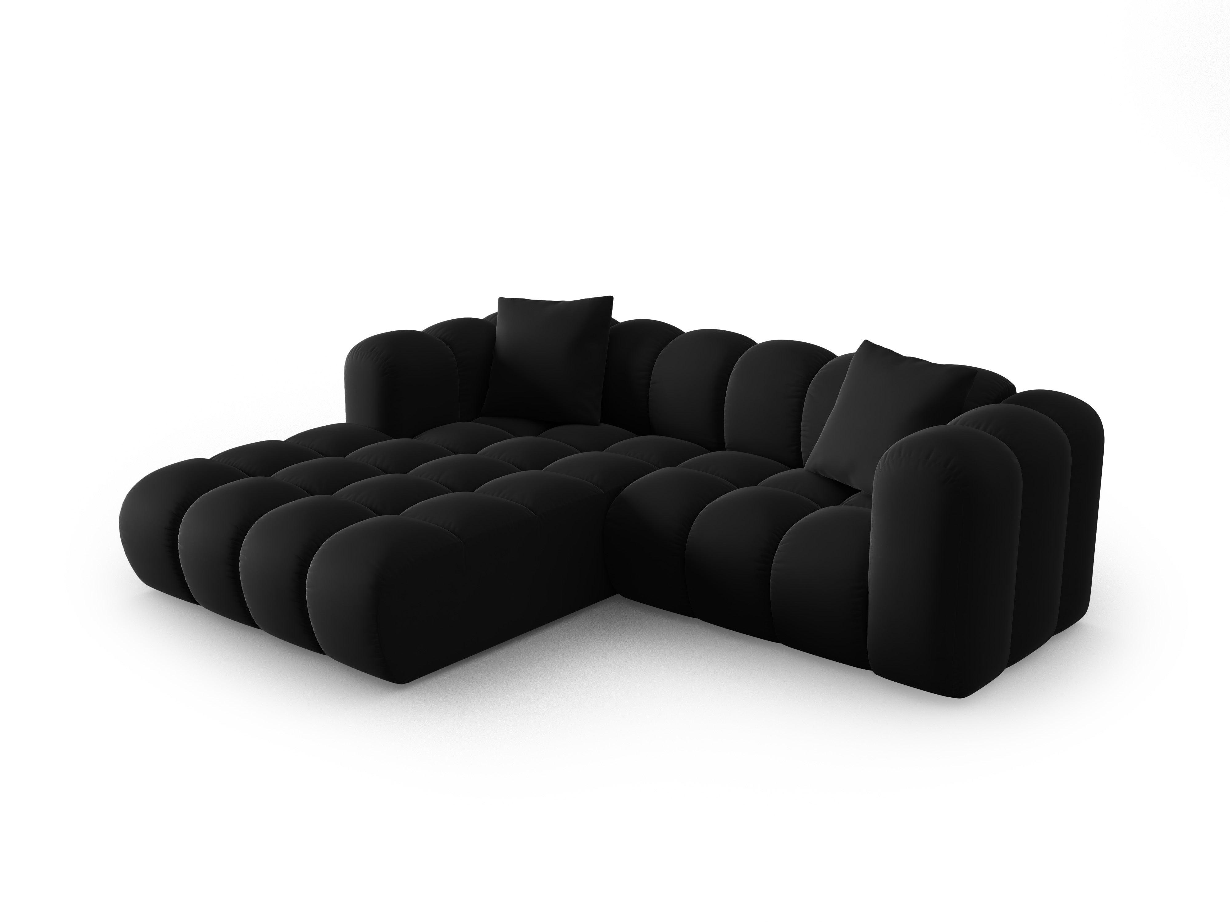 Narożnik aksamitny 3-osobowy lewostronny HALLEY czarny Windsor & Co Eye on Design