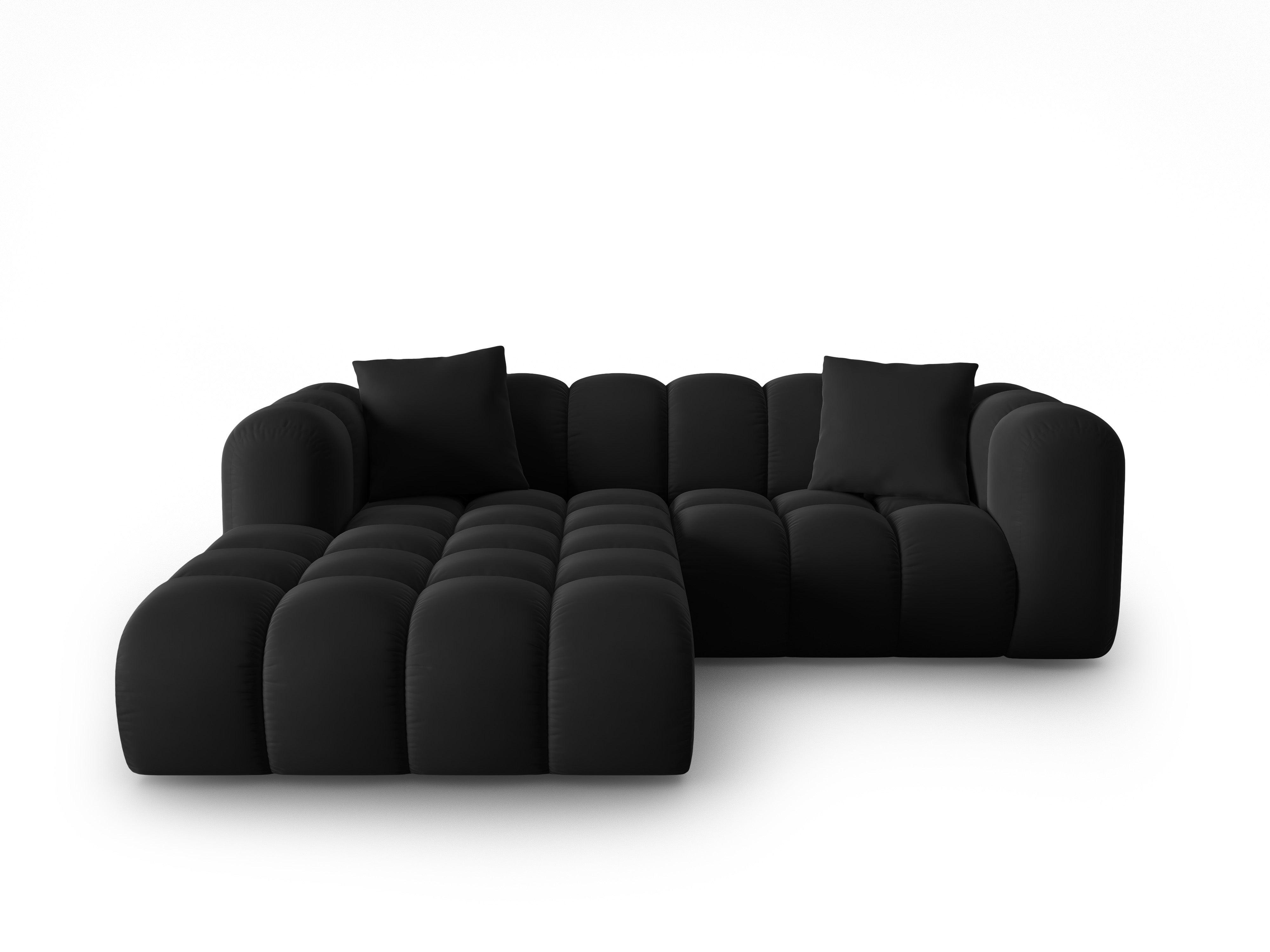 Narożnik aksamitny 3-osobowy lewostronny HALLEY czarny Windsor & Co Eye on Design