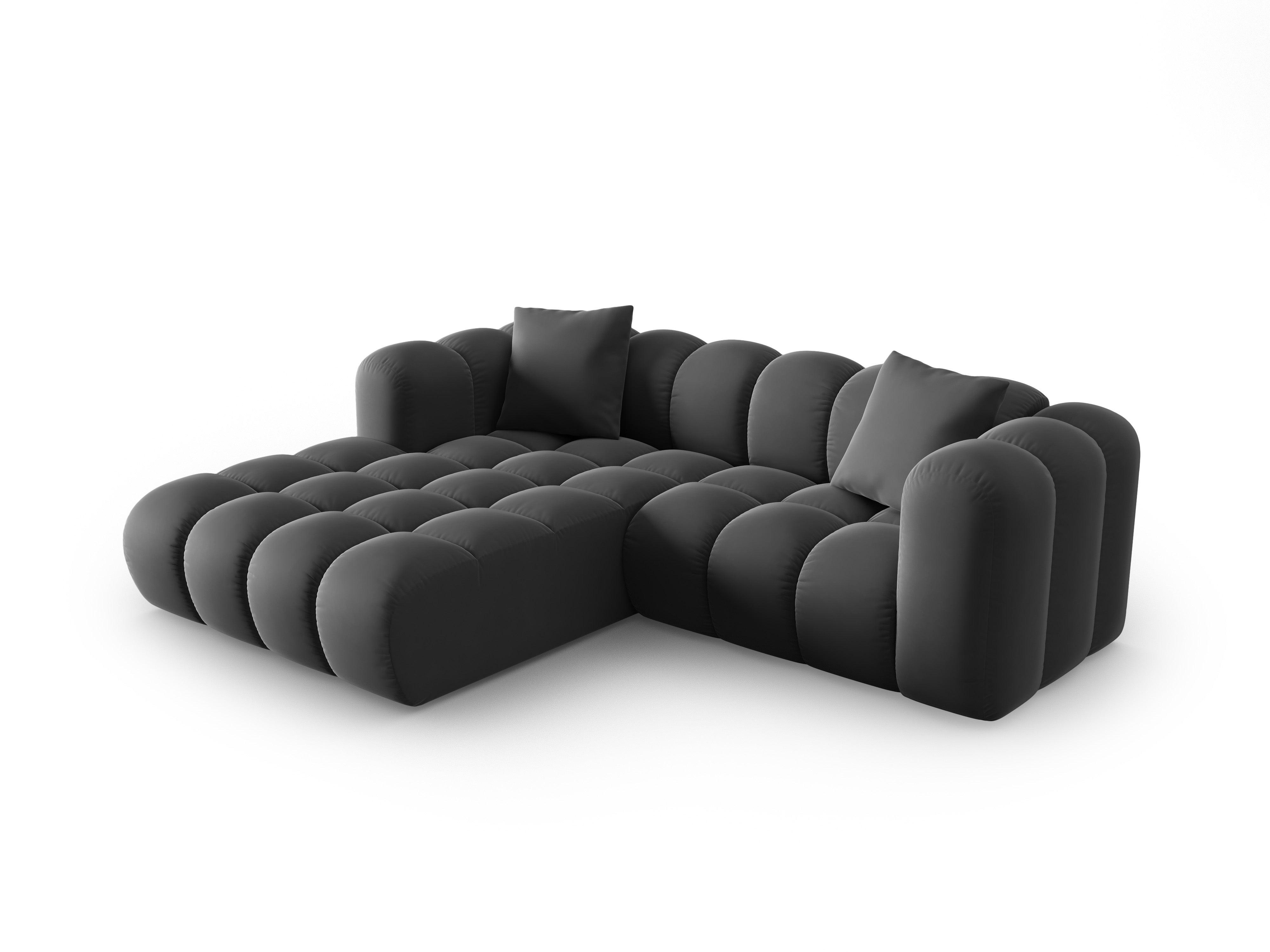 Narożnik aksamitny 3-osobowy lewostronny HALLEY szary Windsor & Co Eye on Design