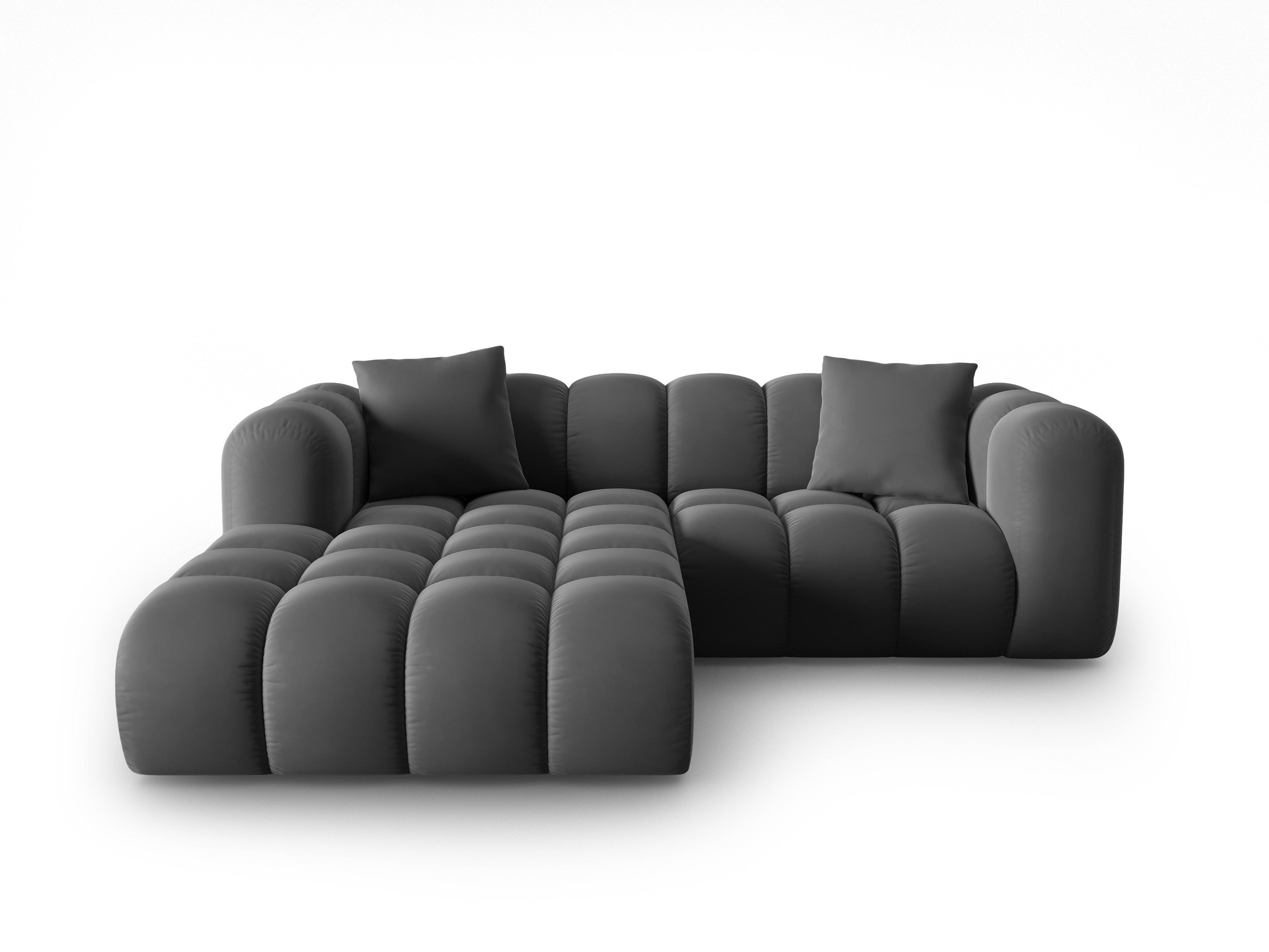 Narożnik aksamitny 3-osobowy lewostronny HALLEY szary Windsor & Co Eye on Design