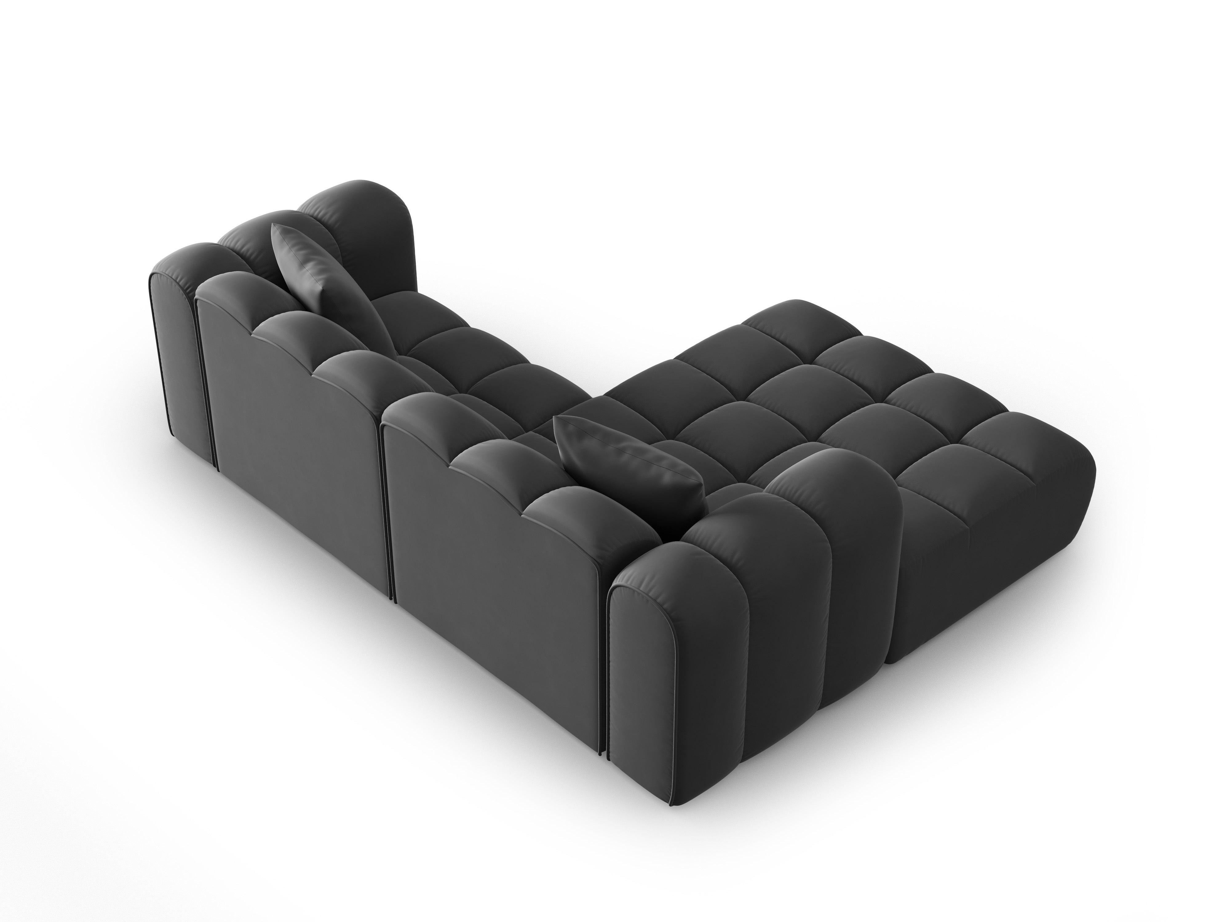 Narożnik aksamitny 3-osobowy lewostronny HALLEY szary Windsor & Co Eye on Design